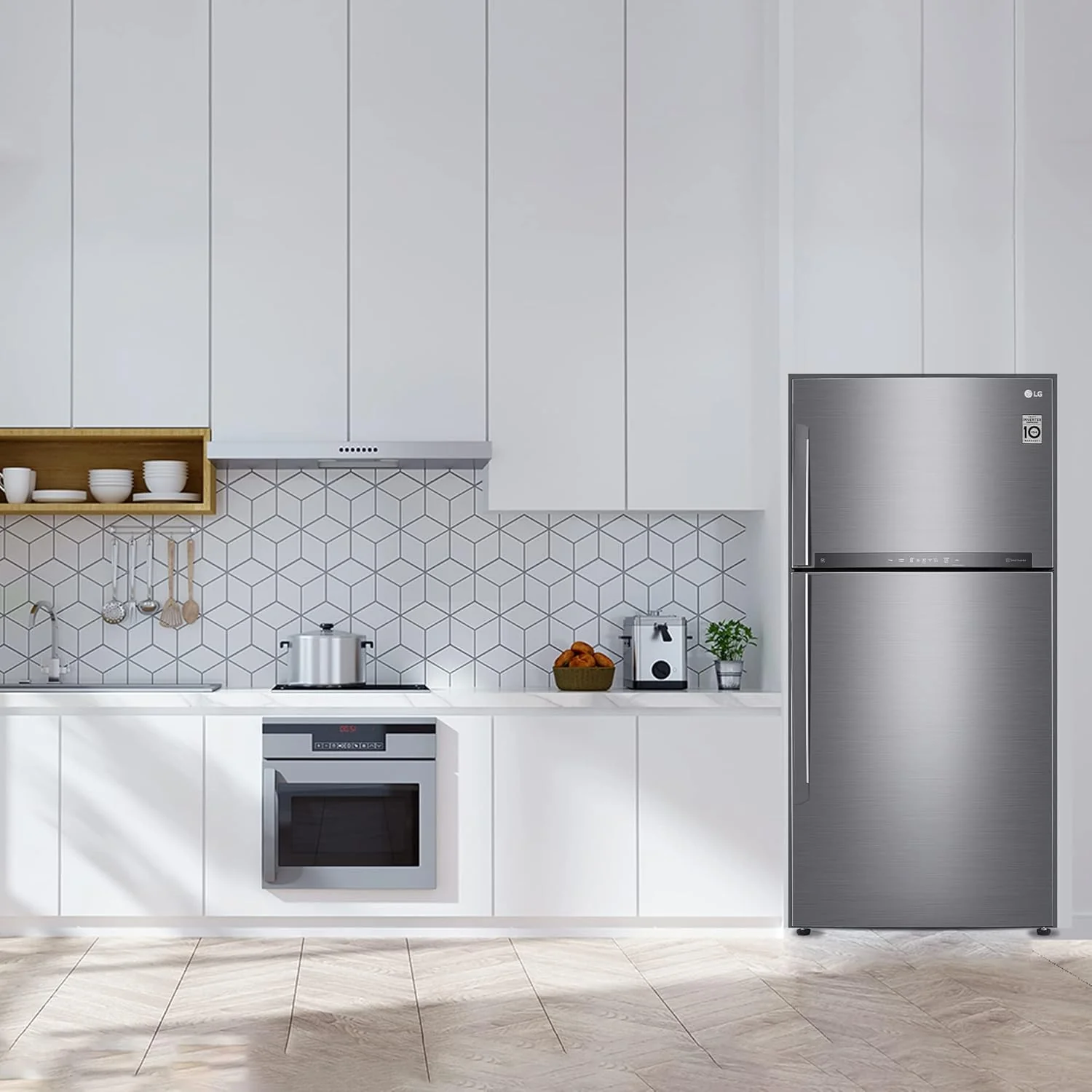 LG 592 L 1 Star Frost Free Inverter Wi-Fi Double Door Refrigerator (, GR-H812HLHM, Platinum Silver3, With Hygiene Fresh+ &amp; Door Cooling+) - Image 12