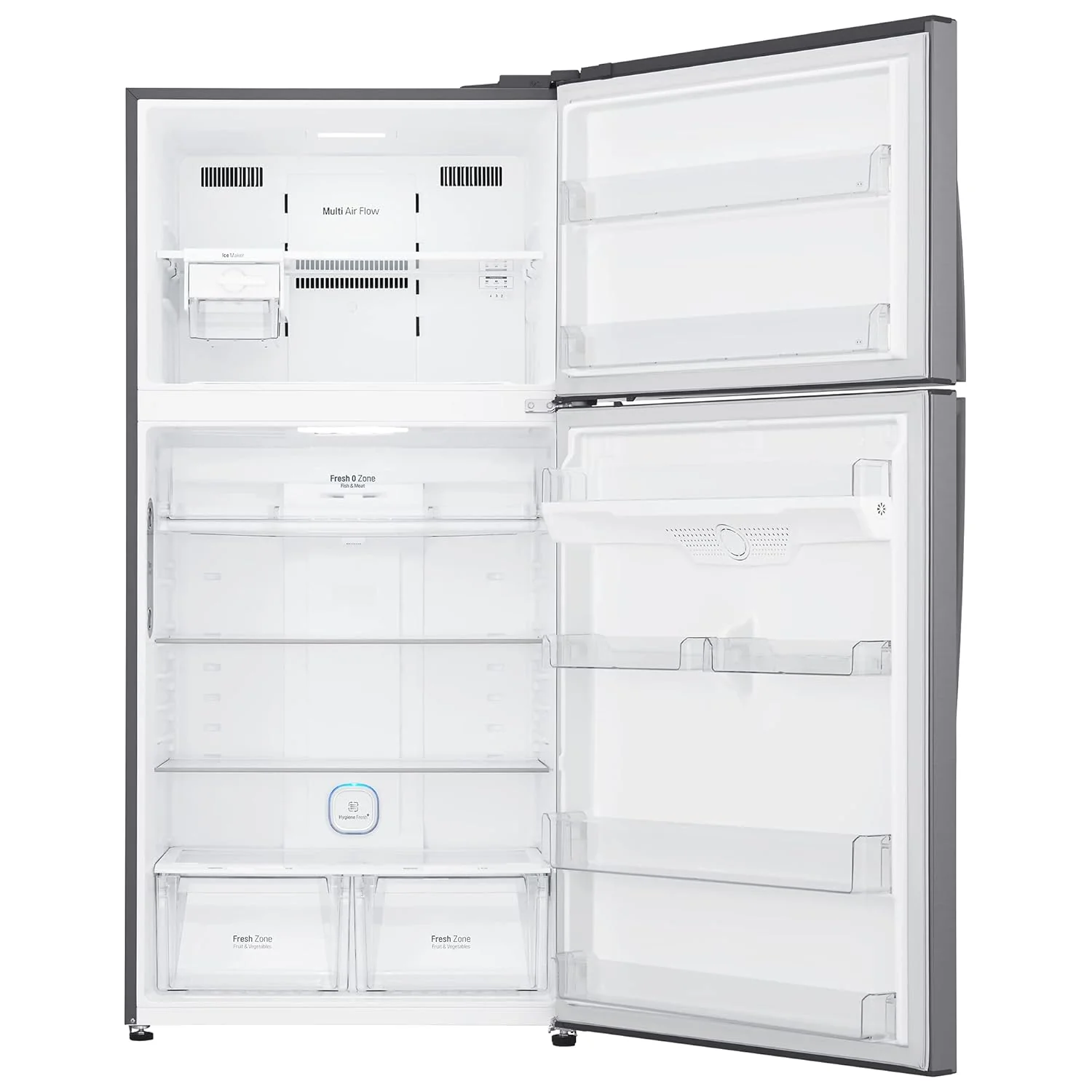LG 592 L 1 Star Frost Free Inverter Wi-Fi Double Door Refrigerator (, GR-H812HLHM, Platinum Silver3, With Hygiene Fresh+ &amp; Door Cooling+) - Image 3