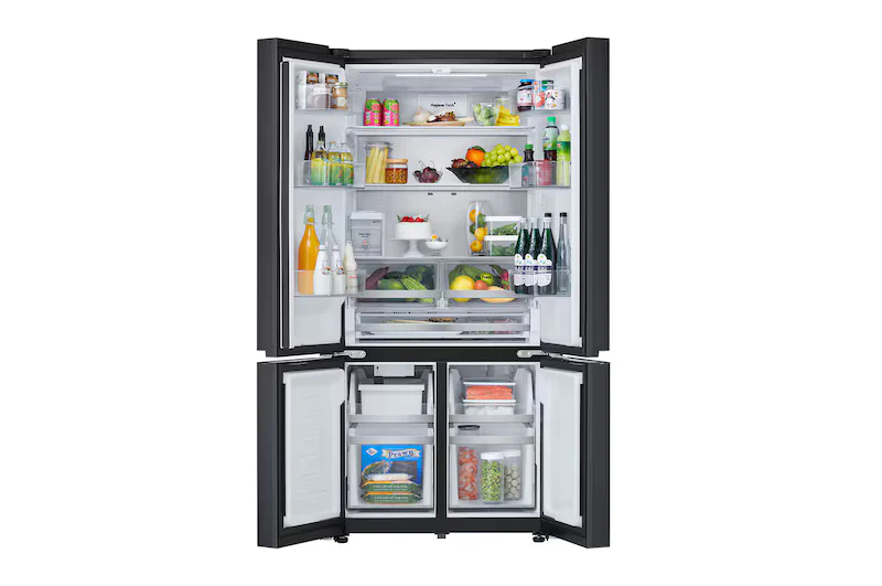 LG 605L French Door Refrigerator, Water Dispenser, Auto Ice Maker, Wi-Fi Convertible, Black Glass Finish, 2 Star GV-F25FFGHB - Image 4