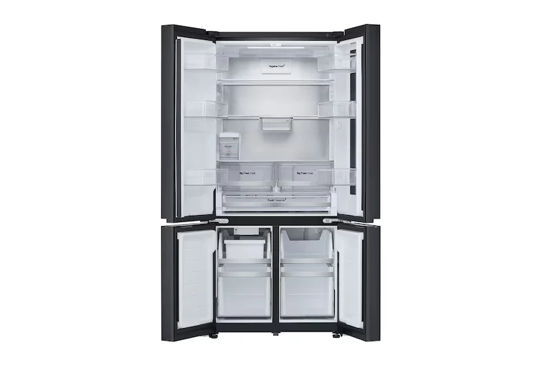 LG 610L French Door Refrigerator, InstaView, Water Dispenser, Wi-Fi Convertible, Black Glass Finish, 2 Star - Image 3