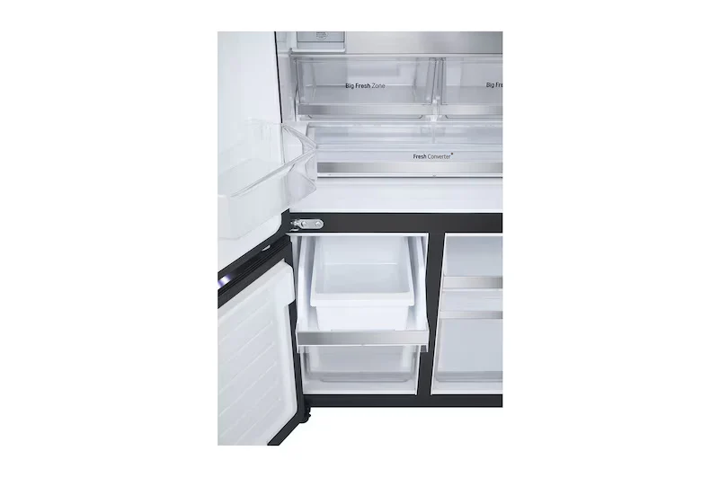 LG 610L French Door Refrigerator, InstaView, Water Dispenser, Wi-Fi Convertible, Black Glass Finish, 2 Star - Image 6