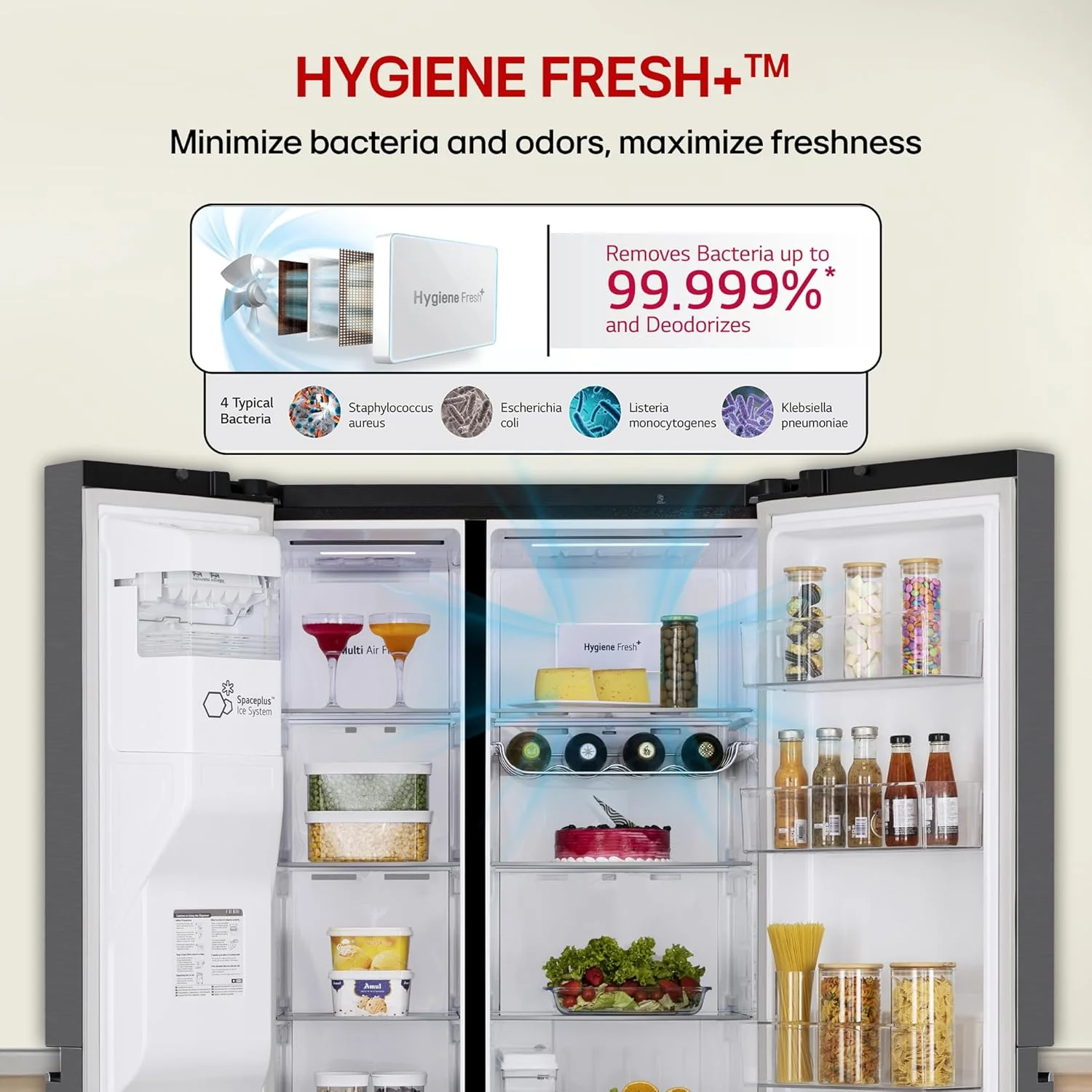 LG 630 L, 3 Star, Frost-Free, Double Door, Door Cooling+, Hygiene Fresh+, Smart Inverter, Wi-Fi Convertible Side By Side Refrigerator with AI ThinQ (GL-L257CMC3, Matt Black, Ice &amp; Water Dispenser) - Image 11