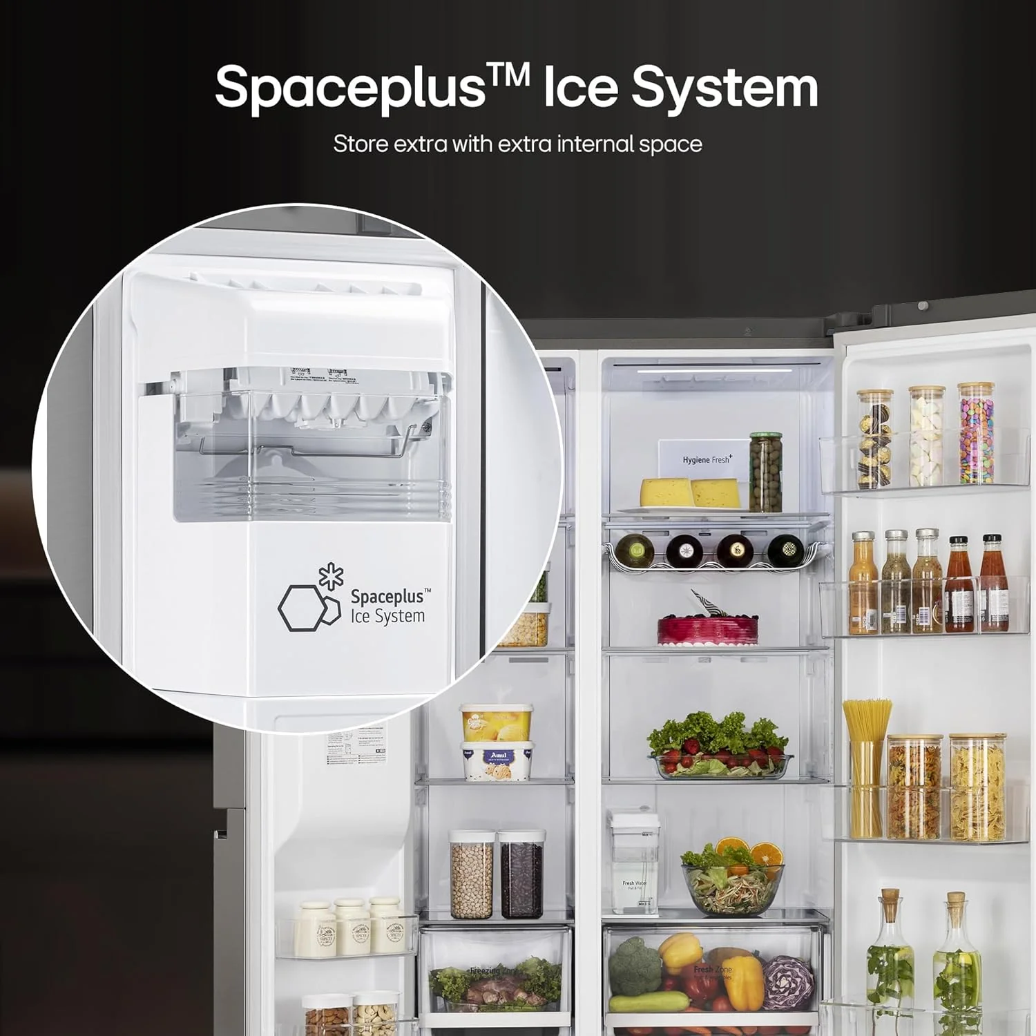 LG 630 L 3 Star Frost Free Smart Inverter Wi-Fi Double Door Side by Side Refrigerator (GL-L257CPZ3, Shiny Steel, Convertible, Door Cooling, Multi Air Flow | With Water &amp; Ice Dispenser) - Image 10