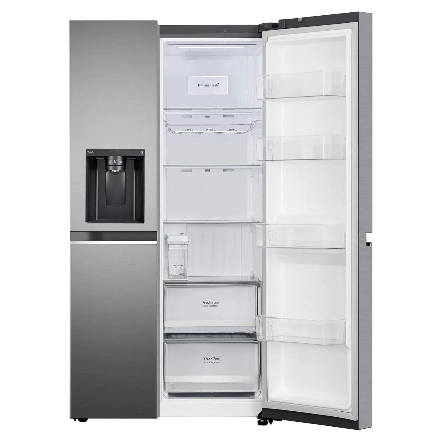 LG 630 L 3 Star Frost Free Smart Inverter Wi-Fi Double Door Side by Side Refrigerator (GL-L257CPZ3, Shiny Steel, Convertible, Door Cooling, Multi Air Flow | With Water &amp; Ice Dispenser) - Image 2