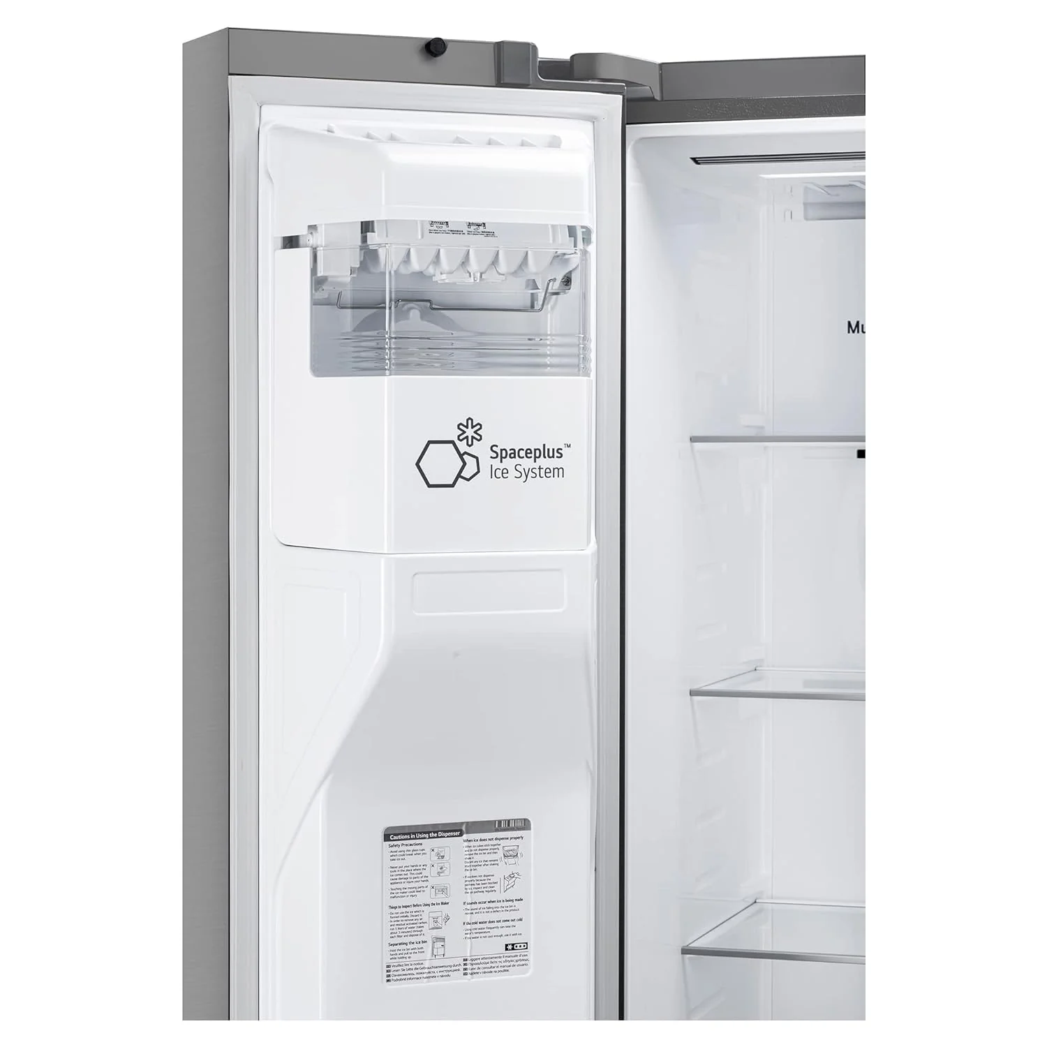 LG 630 L 3 Star Frost Free Smart Inverter Wi-Fi Double Door Side by Side Refrigerator (GL-L257CPZ3, Shiny Steel, Convertible, Door Cooling, Multi Air Flow | With Water &amp; Ice Dispenser) - Image 5