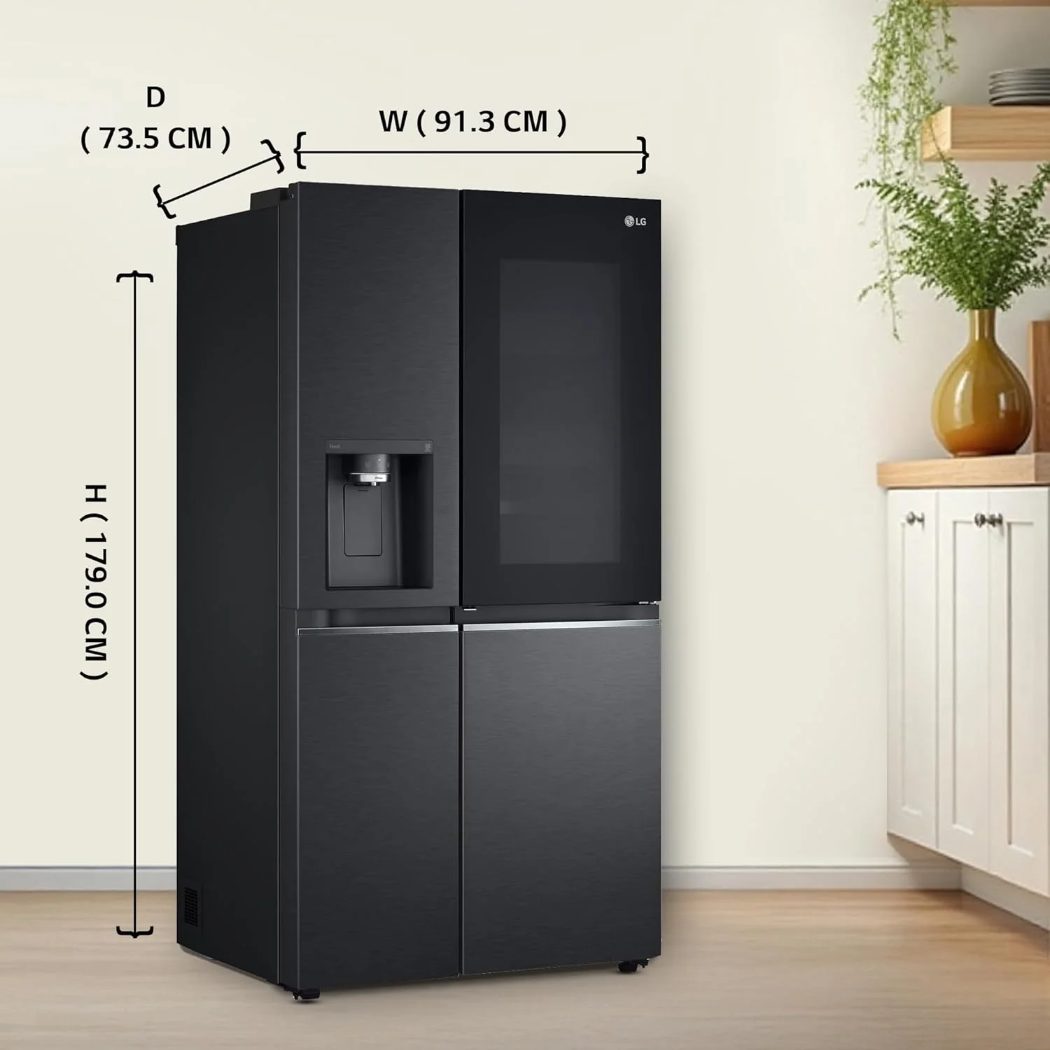 LG 630 L, Frost-Free, Inverter, Wi-Fi Convertible, InstaView Door-In-Door, Side-By-Side Refrigerator with Ice and Water Dispenser (GL-X257AMC3, Matte Black, Door Cooling+ with Hygiene Fresh+) - Image 11
