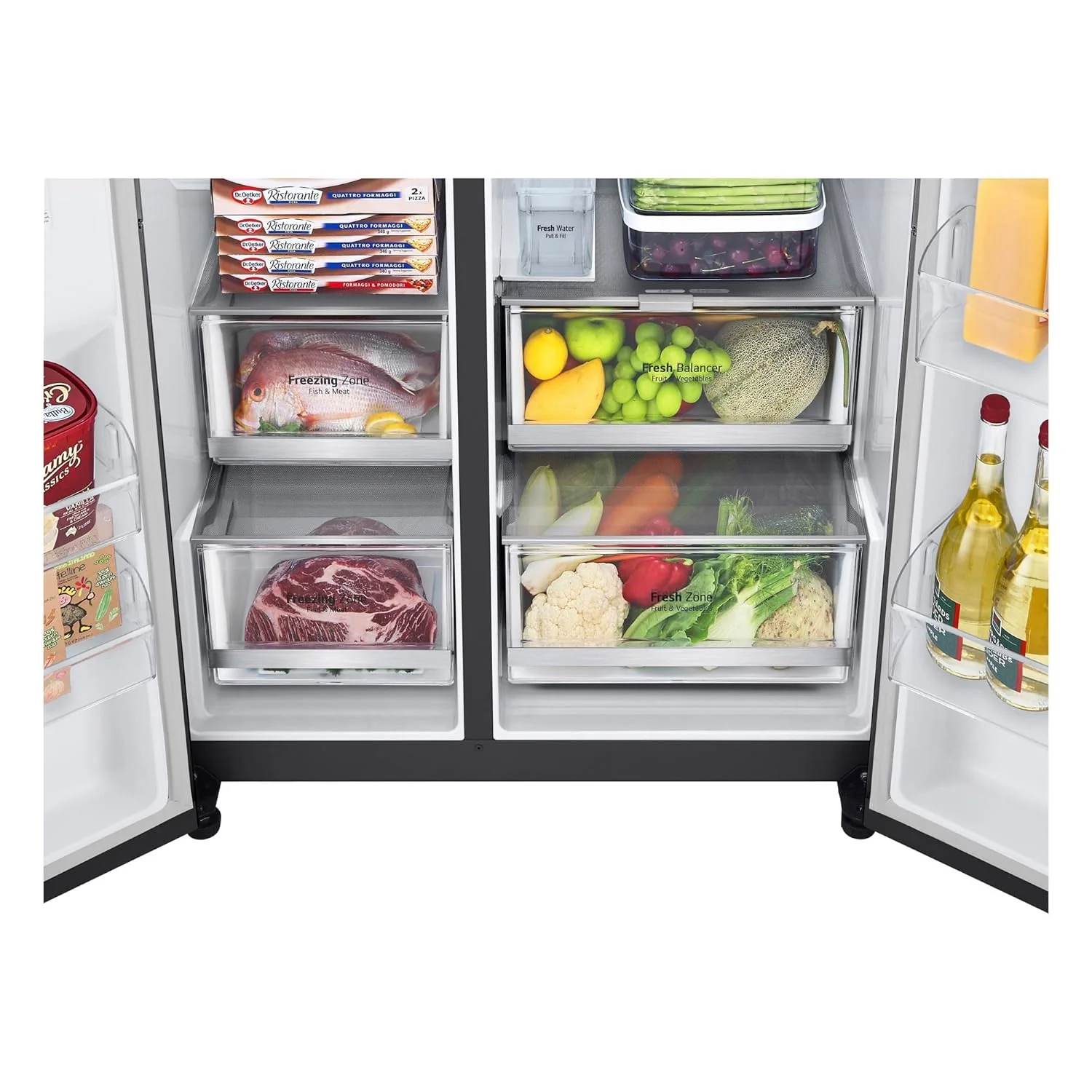 LG 630 L, Frost-Free, Inverter, Wi-Fi Convertible, InstaView Door-In-Door, Side-By-Side Refrigerator with Ice and Water Dispenser (GL-X257AMC3, Matte Black, Door Cooling+ with Hygiene Fresh+) - Image 5