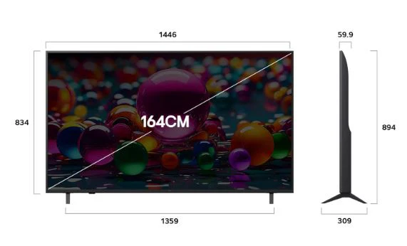 LG 65-inch (164 cm) 4K Ultra HD AI Smart TV (UA8300, 2025) | α7 AI Processor Gen8 | Filmmaker Mode | Dolby Atmos - Image 2