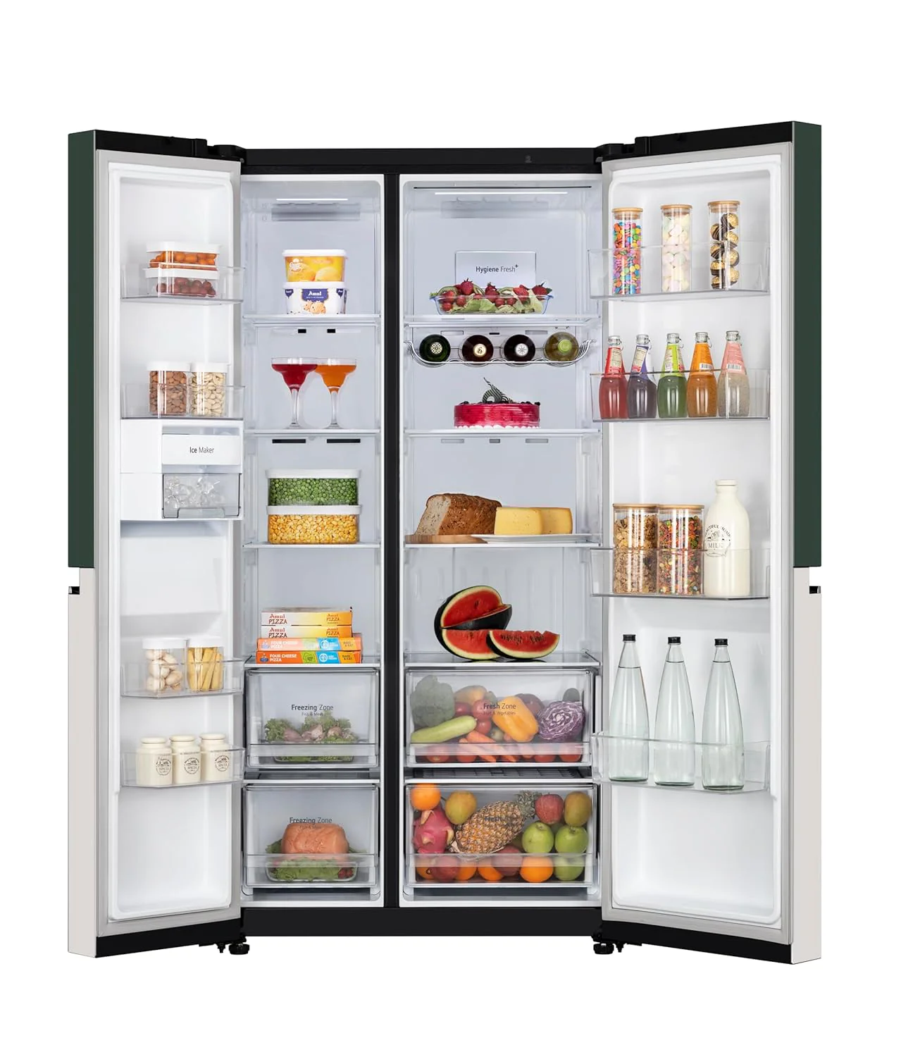 LG 650 L, 3 Star, Frost Free, Double Door, Door Cooling+, Hygiene Fresh+, Smart Inverter Compressor, Wi-Fi Convertible, Side by Side Refrigerator with AI ThinQ (GL-B257EET3, Emerald Tango) - Image 2