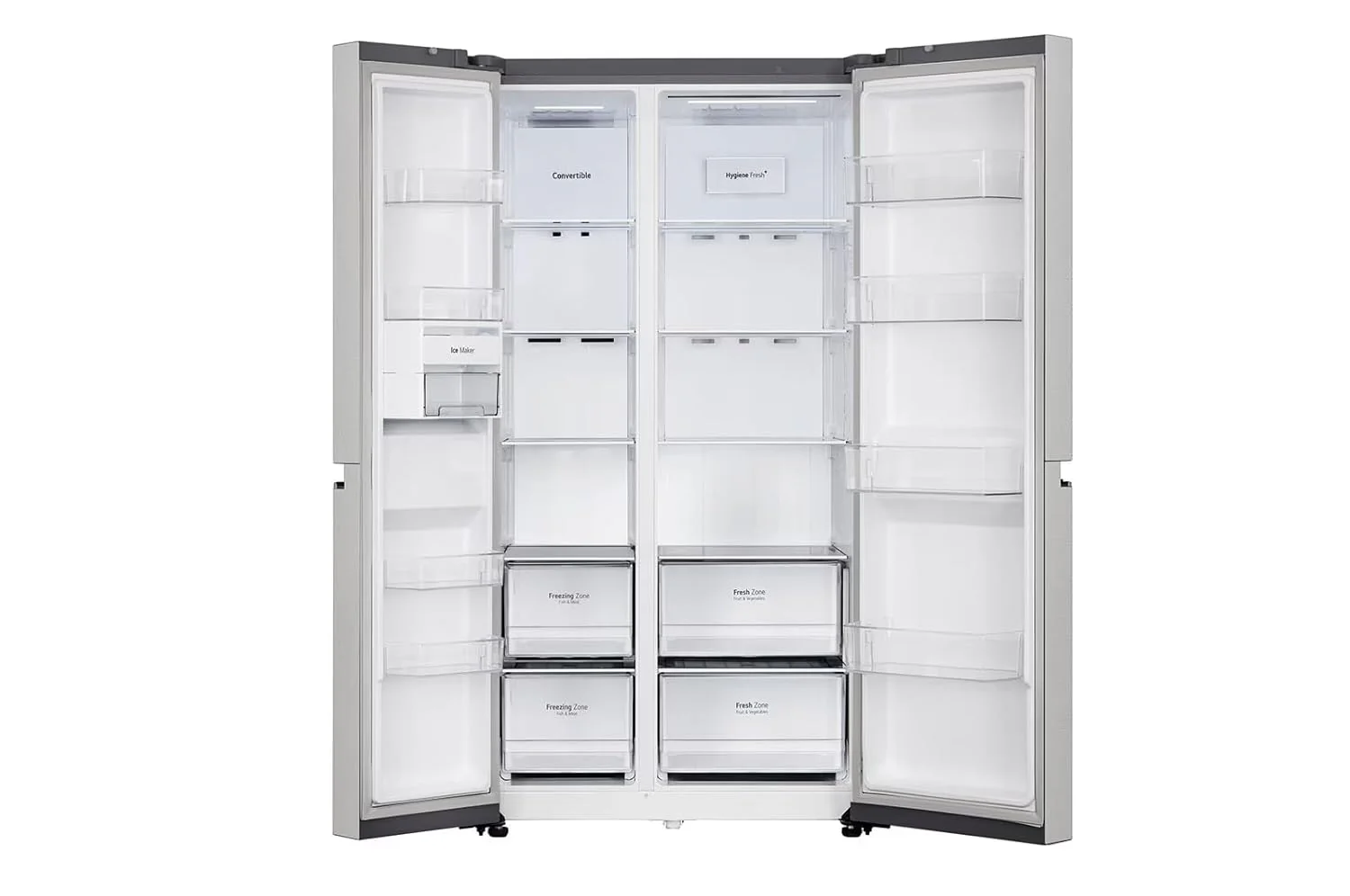 LG 650 L 3 STAR Frost Free Smart Inverter Double Door Side By Side Refrigerator(Wi-Fi Convertible, DoorCooling,GL-B257EUS3, Urban Steel Finish, Convertible) - Image 4