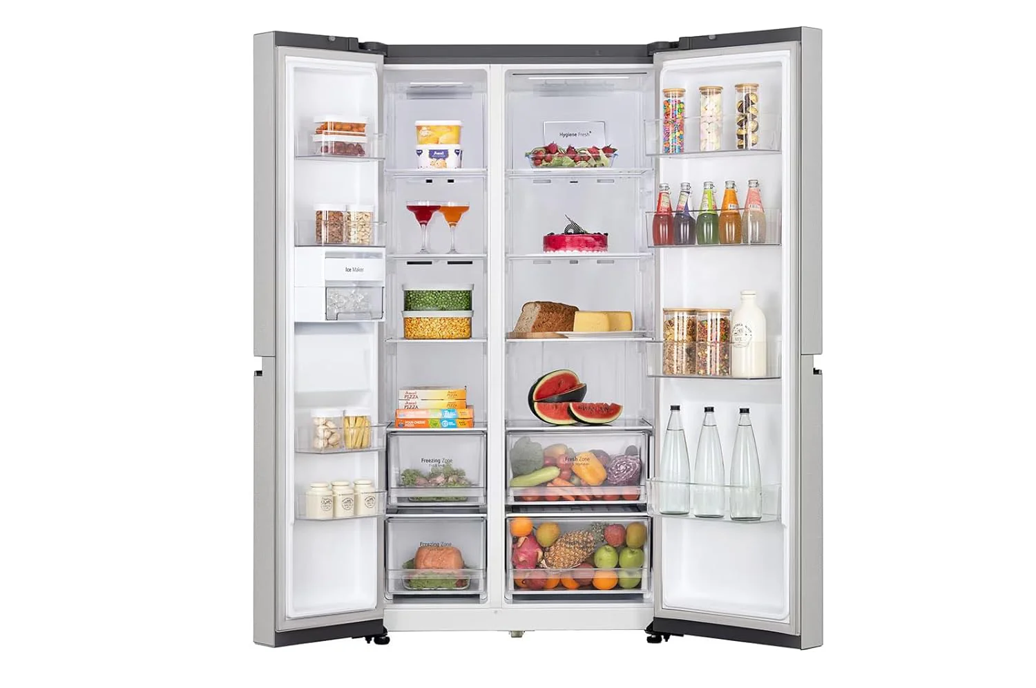 LG 650 L 3 STAR Frost Free Smart Inverter Double Door Side By Side Refrigerator(Wi-Fi Convertible, DoorCooling,GL-B257EUS3, Urban Steel Finish, Convertible) - Image 7