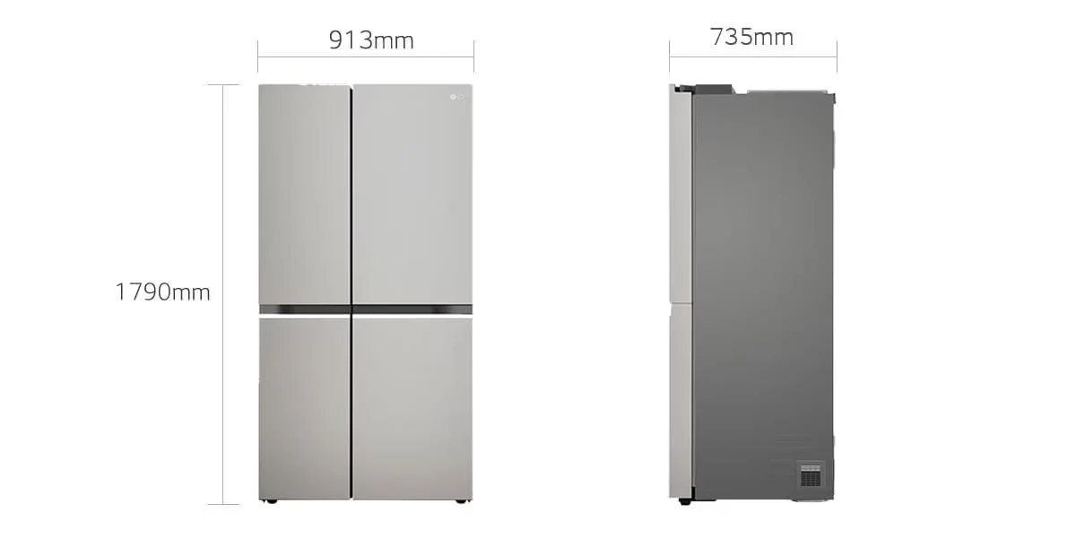 LG 650 L 3 STAR Frost Free Smart Inverter Double Door Side By Side Refrigerator(Wi-Fi Convertible, DoorCooling,GL-B257EUS3, Urban Steel Finish, Convertible) - Image 8