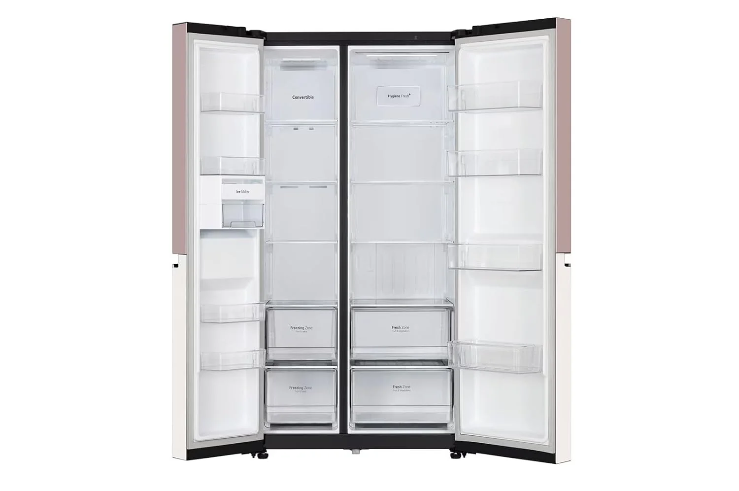 LG 650L GL-B257EPT3 Side-By-Side Refrigerator with DoorCooling+, WiFi Convertible, Multi Air Flow, Objet Collection, Clay Pink - Image 5