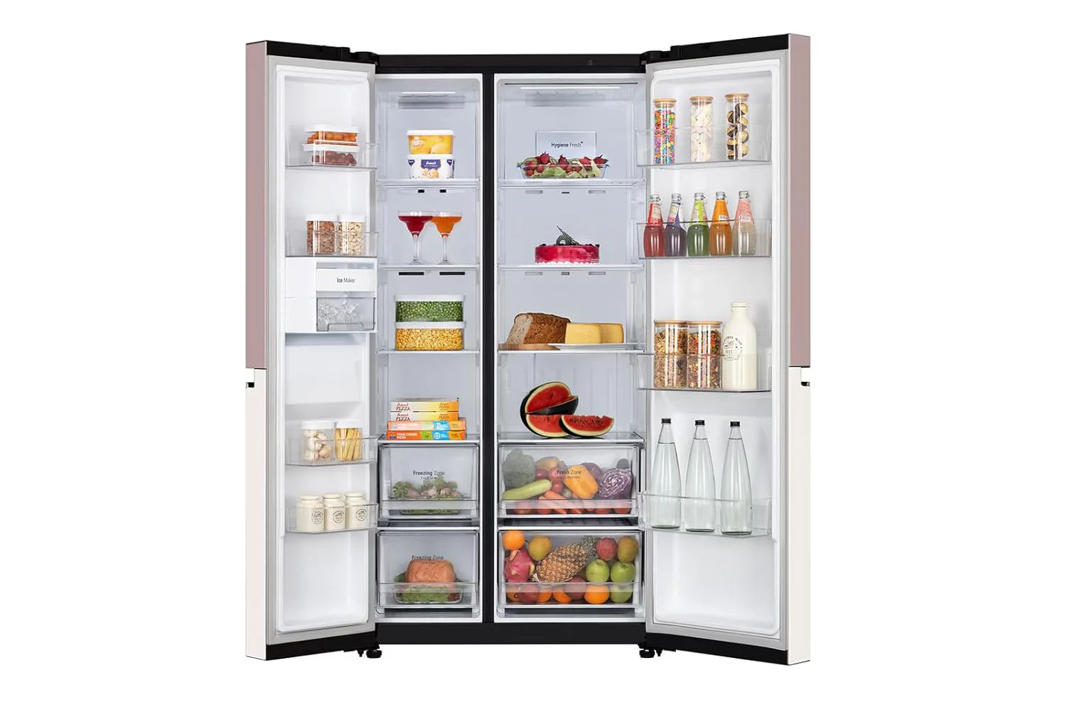 LG 650L GL-B257EPT3 Side-By-Side Refrigerator with DoorCooling+, WiFi Convertible, Multi Air Flow, Objet Collection, Clay Pink - Image 7