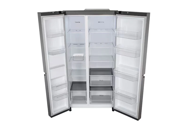 LG 650L Side-by-Side Refrigerator, Convertible, Multi-Air Flow, Smart Diagnosis™, Dazzle Steel, 3 Star,GL-B257JDS3 - Image 3