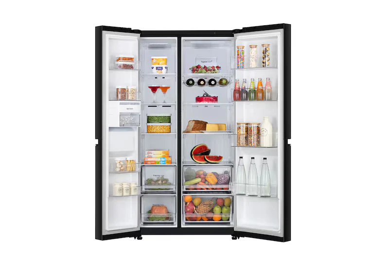 LG 650L Side by Side Refrigerator, Wi-Fi Convertible, DoorCooling+™, Ebony Sheen Finish, 3 Star GL-B257EES3 - Image 2