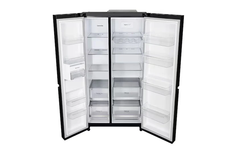 LG 650L Side by Side Refrigerator, Wi-Fi Convertible, DoorCooling+™, Premium Glass Door, Linen Brown Finish, 3 Star GL-B257DLN3 - Image 9