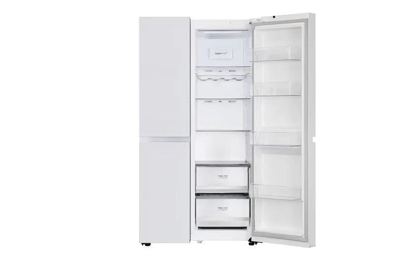 LG 650L Side by Side Refrigerator, Wi-Fi Convertible, DoorCooling+™, Premium Glass Door, Linen White Finish, 3 Star GL-B257DLW3 - Image 3