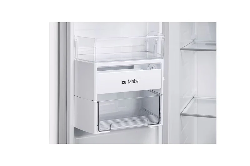 LG 650L Side by Side Refrigerator, Wi-Fi Convertible, DoorCooling+™, Premium Glass Door, Linen White Finish, 3 Star GL-B257DLW3 - Image 4