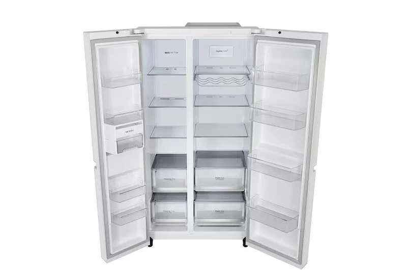 LG 650L Side by Side Refrigerator, Wi-Fi Convertible, DoorCooling+™, Premium Glass Door, Linen White Finish, 3 Star GL-B257DLW3 - Image 8