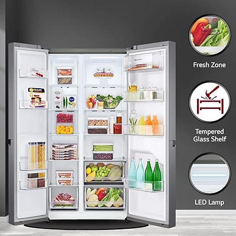 LG 688 L Frost Free Smart Inverter Side-by-Side Refrigerator (GC-B257KQDV, Dark Graphite Steel | Multi Digital Sensors and Express Freezing) - Image 11