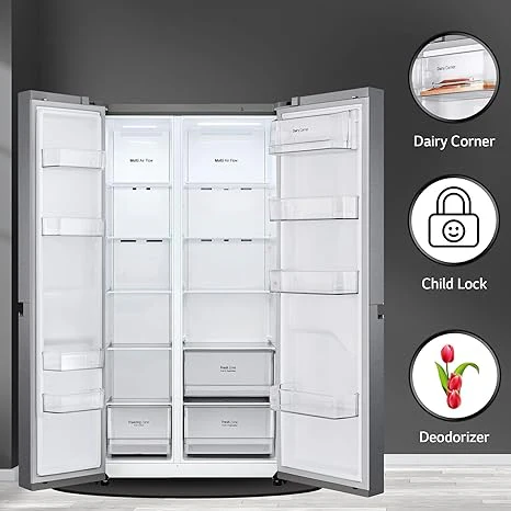 LG 688 L Frost Free Smart Inverter Side-by-Side Refrigerator (GC-B257KQDV, Dark Graphite Steel | Multi Digital Sensors and Express Freezing) - Image 12