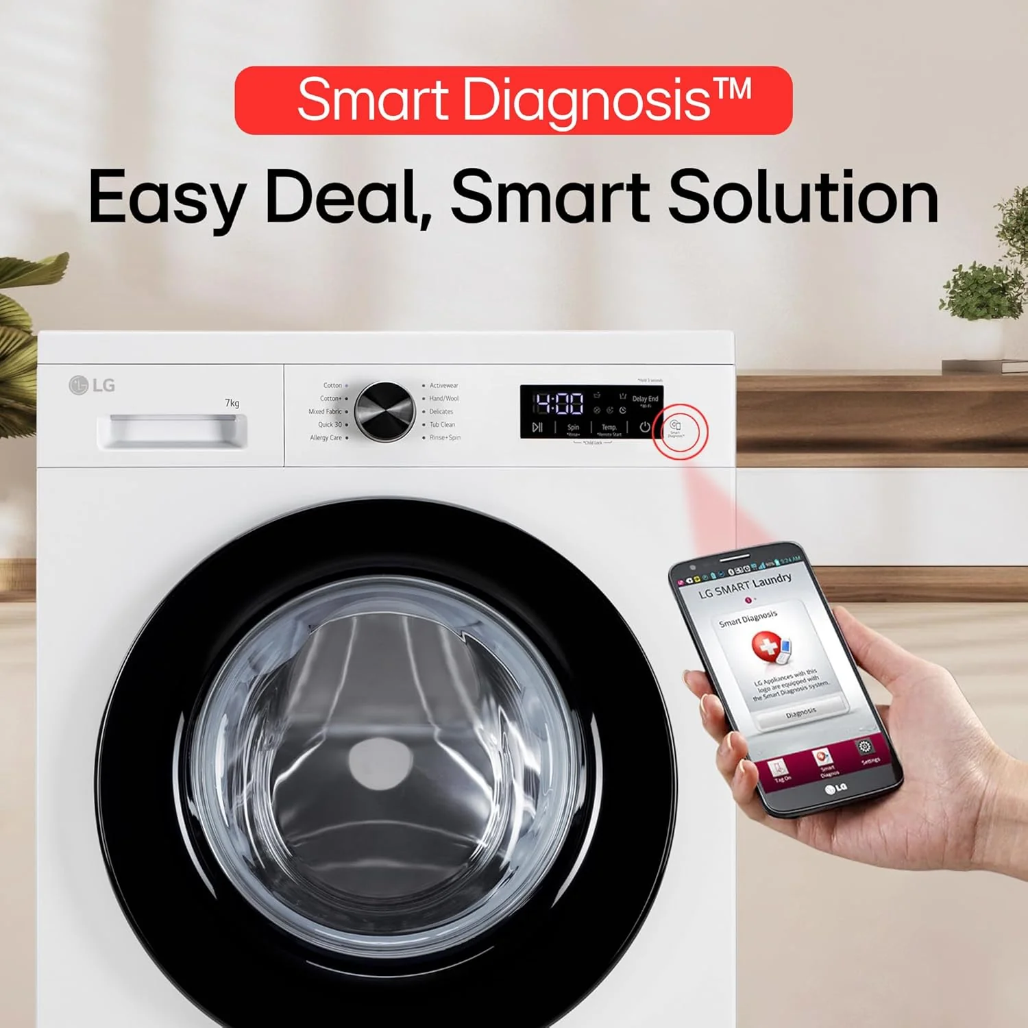 LG 7 Kg 5 Star Steam, Inverter Direct Drive Technology, 6 Motion DD, Fully-Automatic Front Load Washing Machine (FHB1207Z2WB, In-Built Heater, Dial + Full Touch Buttons &amp; LED Display, Essence White) - Image 11