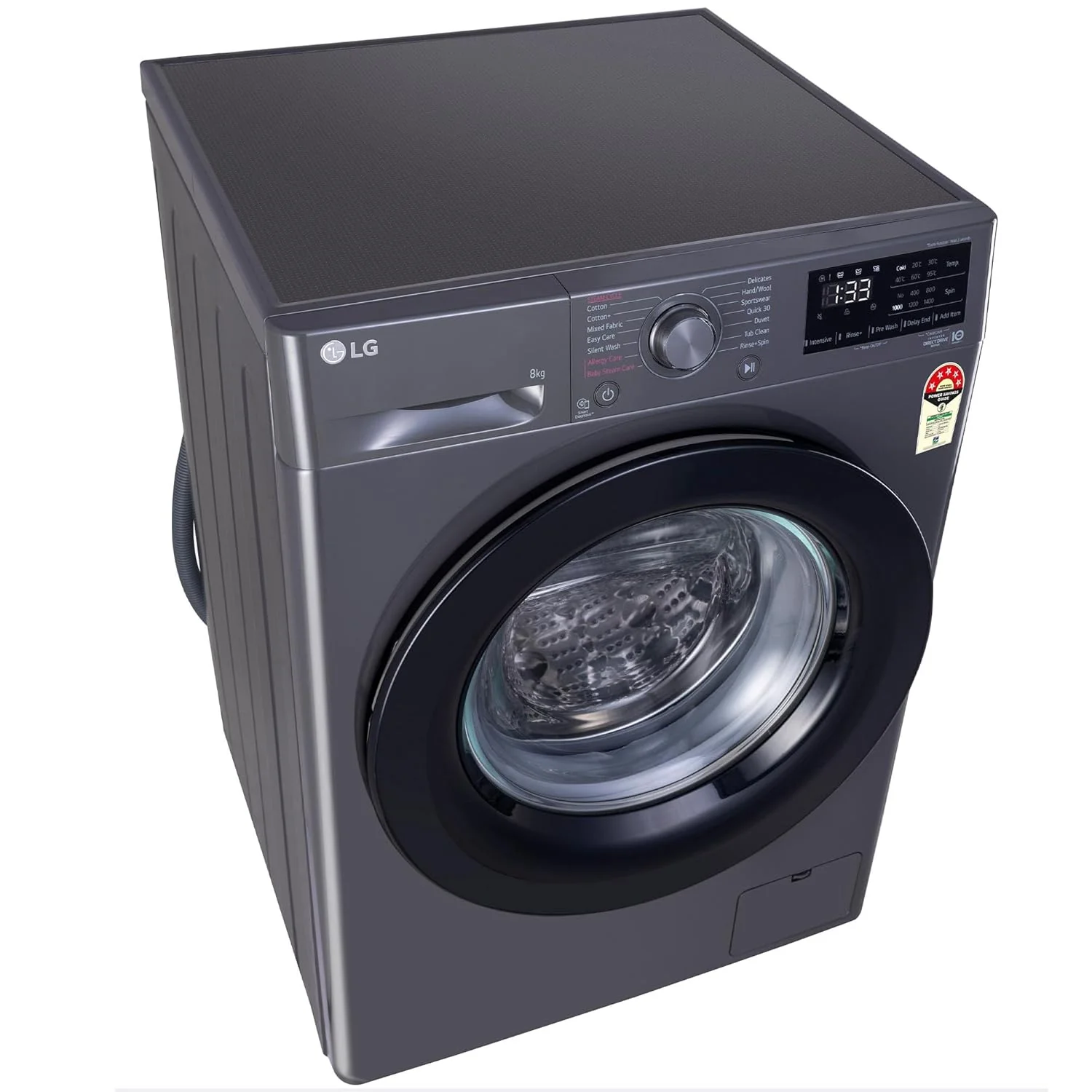 LG 8 Kg, 5 Star, AI Direct Drive Technology, Steam & 6 Motion DD Fully-Automatic Front Load Washing Machine (FHP1208Z3M, Intelligent & Convenient Fabric Care, Allergy Care, Middle Black) - Image 9