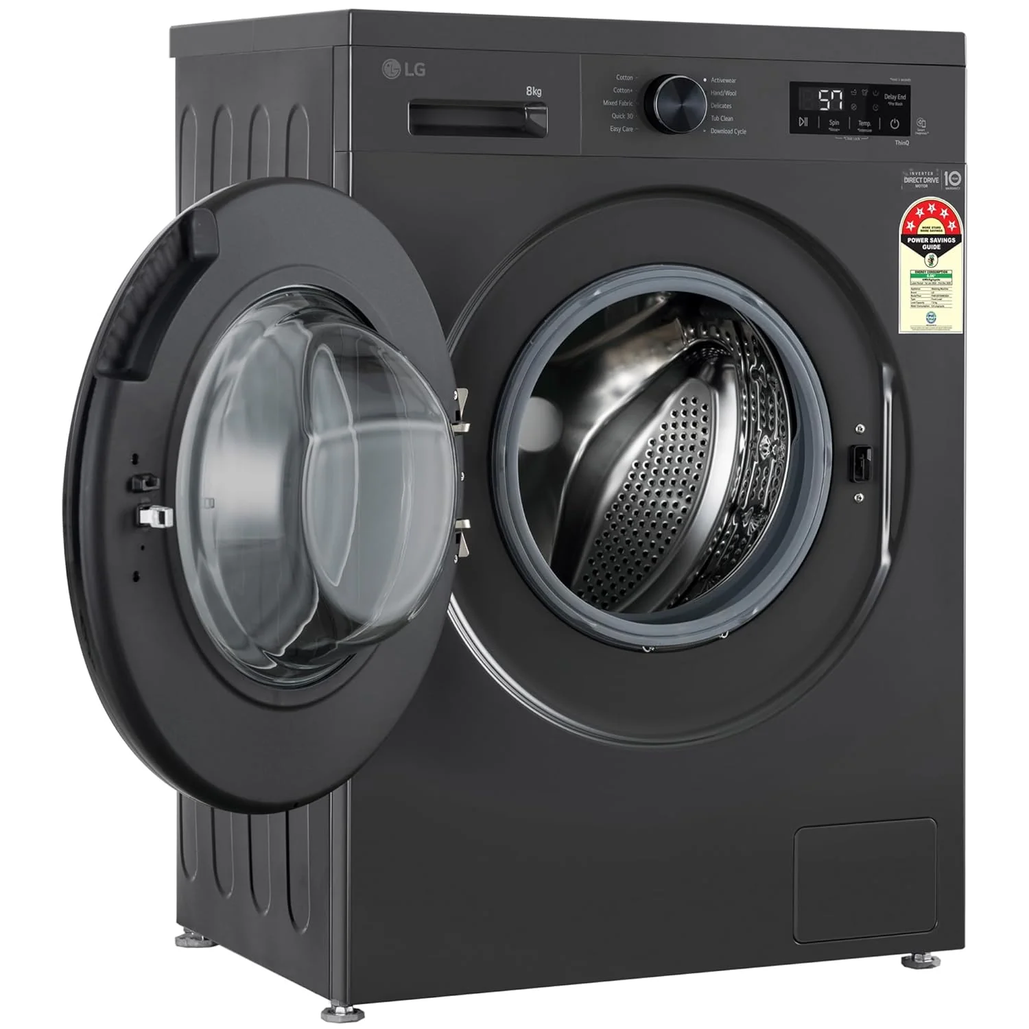 LG 8 Kg, 5 Star, Wi-Fi, Direct Drive Technology, Steam Wash, 6 Motion DD, Fully-Automatic Front Load Washing Machine (FHB1208Z4M, Allergy Care, In-Built Heater, Touch Panel, Middle Black) - Image 11