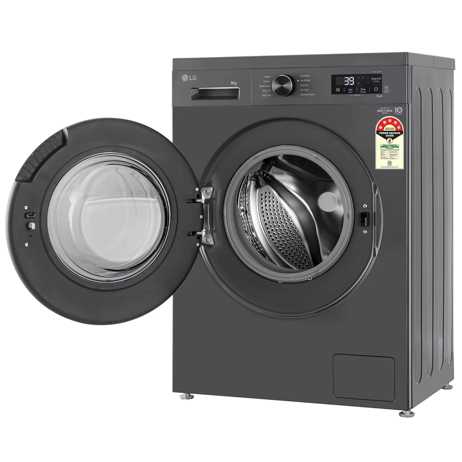 LG 8 Kg, 5 Star, Wi-Fi, Direct Drive Technology, Steam Wash, 6 Motion DD, Fully-Automatic Front Load Washing Machine (FHB1208Z4M, Allergy Care, In-Built Heater, Touch Panel, Middle Black) - Image 12
