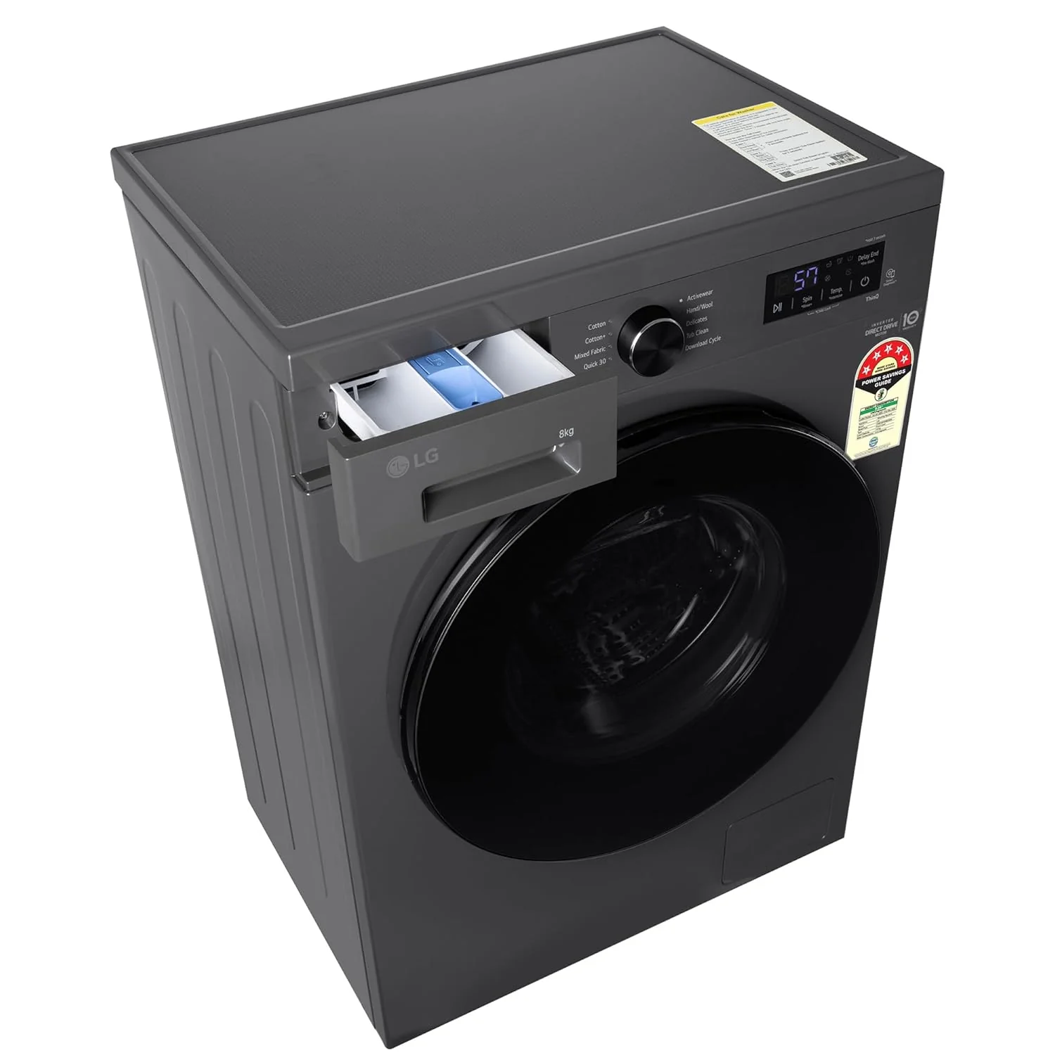 LG 8 Kg, 5 Star, Wi-Fi, Direct Drive Technology, Steam Wash, 6 Motion DD, Fully-Automatic Front Load Washing Machine (FHB1208Z4M, Allergy Care, In-Built Heater, Touch Panel, Middle Black) - Image 13