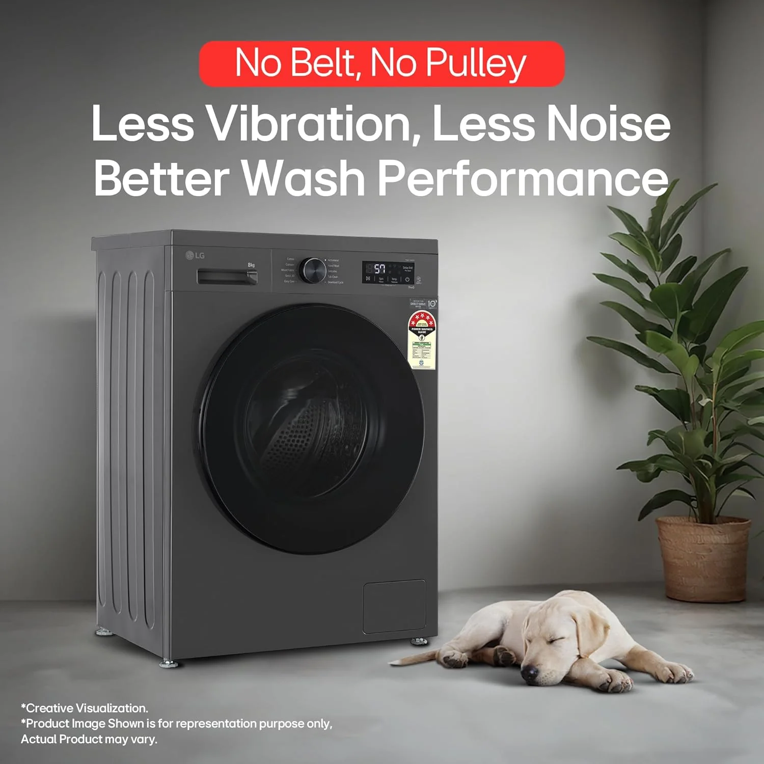 LG 8 Kg, 5 Star, Wi-Fi, Direct Drive Technology, Steam Wash, 6 Motion DD, Fully-Automatic Front Load Washing Machine (FHB1208Z4M, Allergy Care, In-Built Heater, Touch Panel, Middle Black) - Image 7