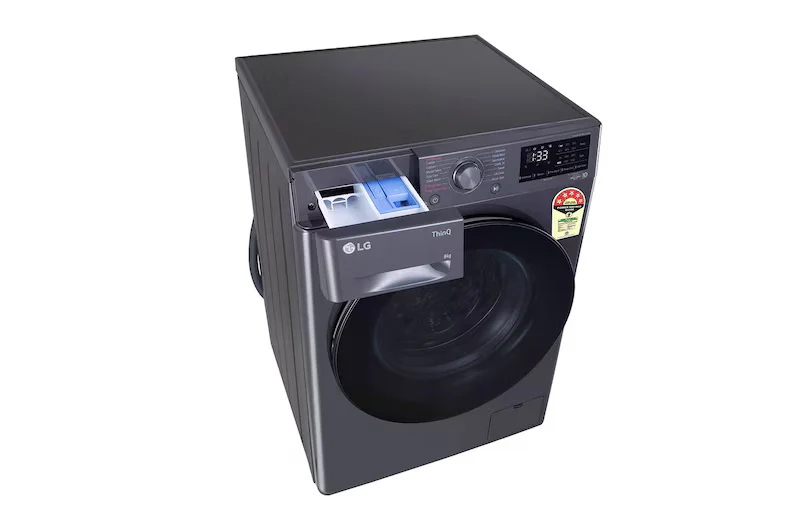 LG 8Kg Front Load Washing Machine, AI Direct Drive™, Middle Black, 5 Star,FHP1208A5M - Image 3