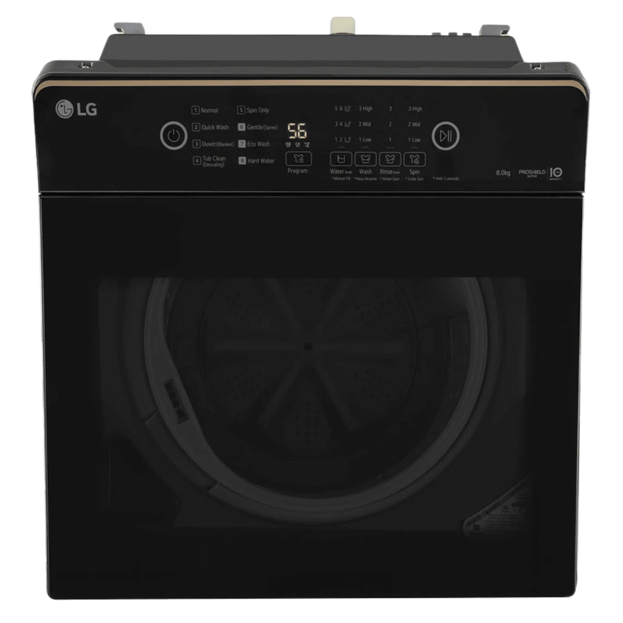 LG 8Kg Top Load Washing Machine, Hard Water Wash, Middle Black, 5 Star(T80KMMB3Z) - Image 4