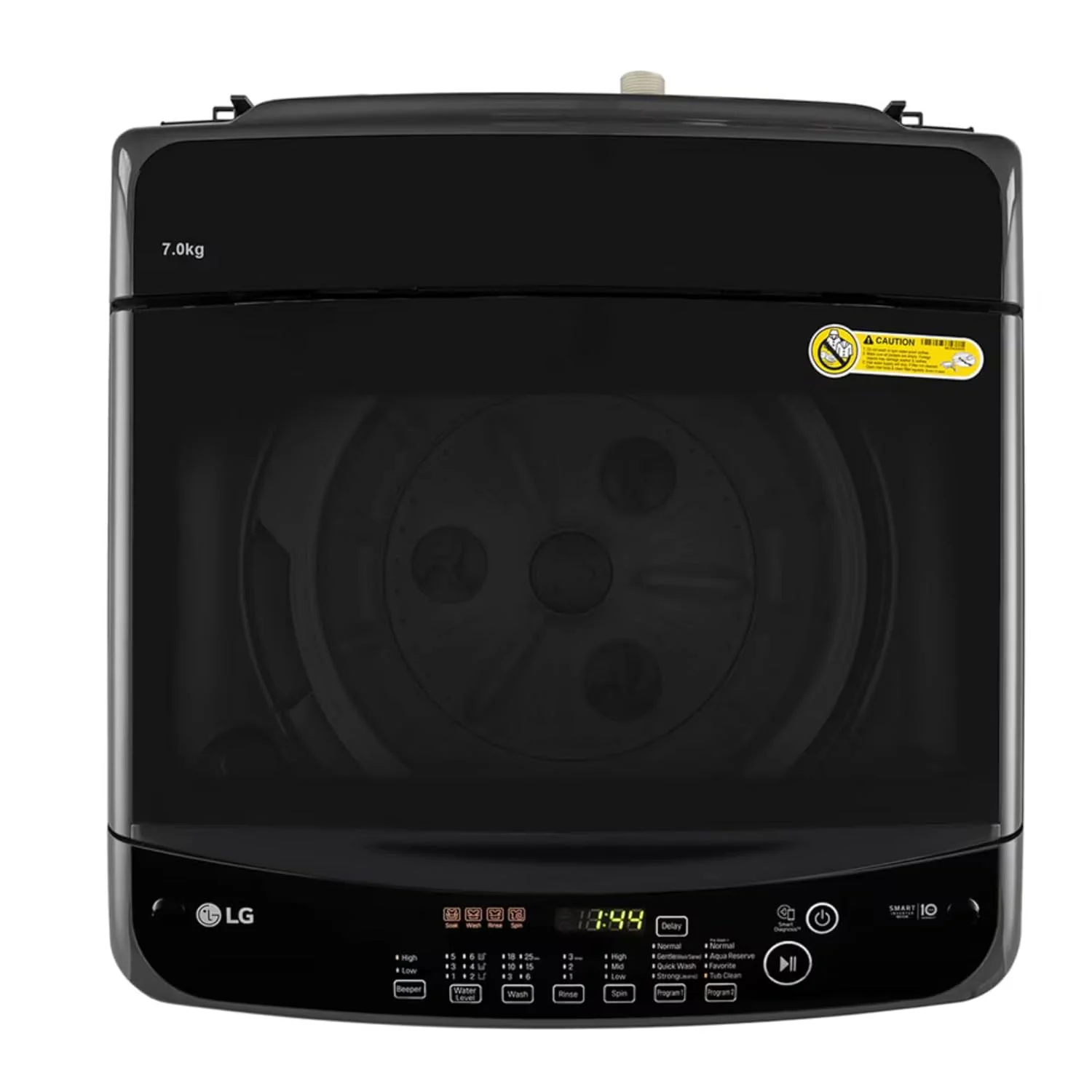 LG 8Kg Top Load Washing Machine, Smart Inverter Motor, Middle Black, 5 Star - Image 4