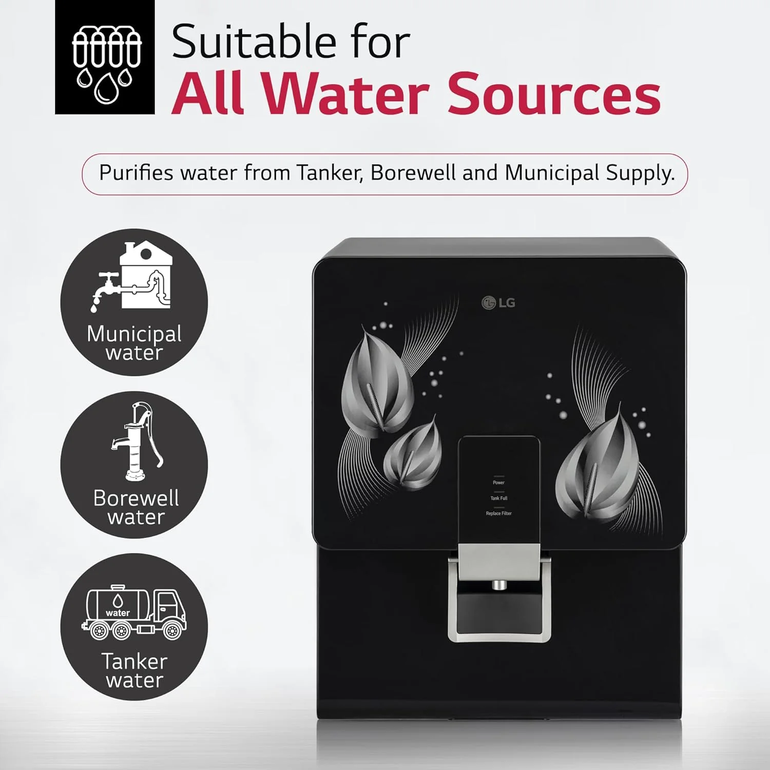 LG 8L RO+Mineral Booster Water Purifier with Steel Tank, Black,(WW146RTLB) - Image 3