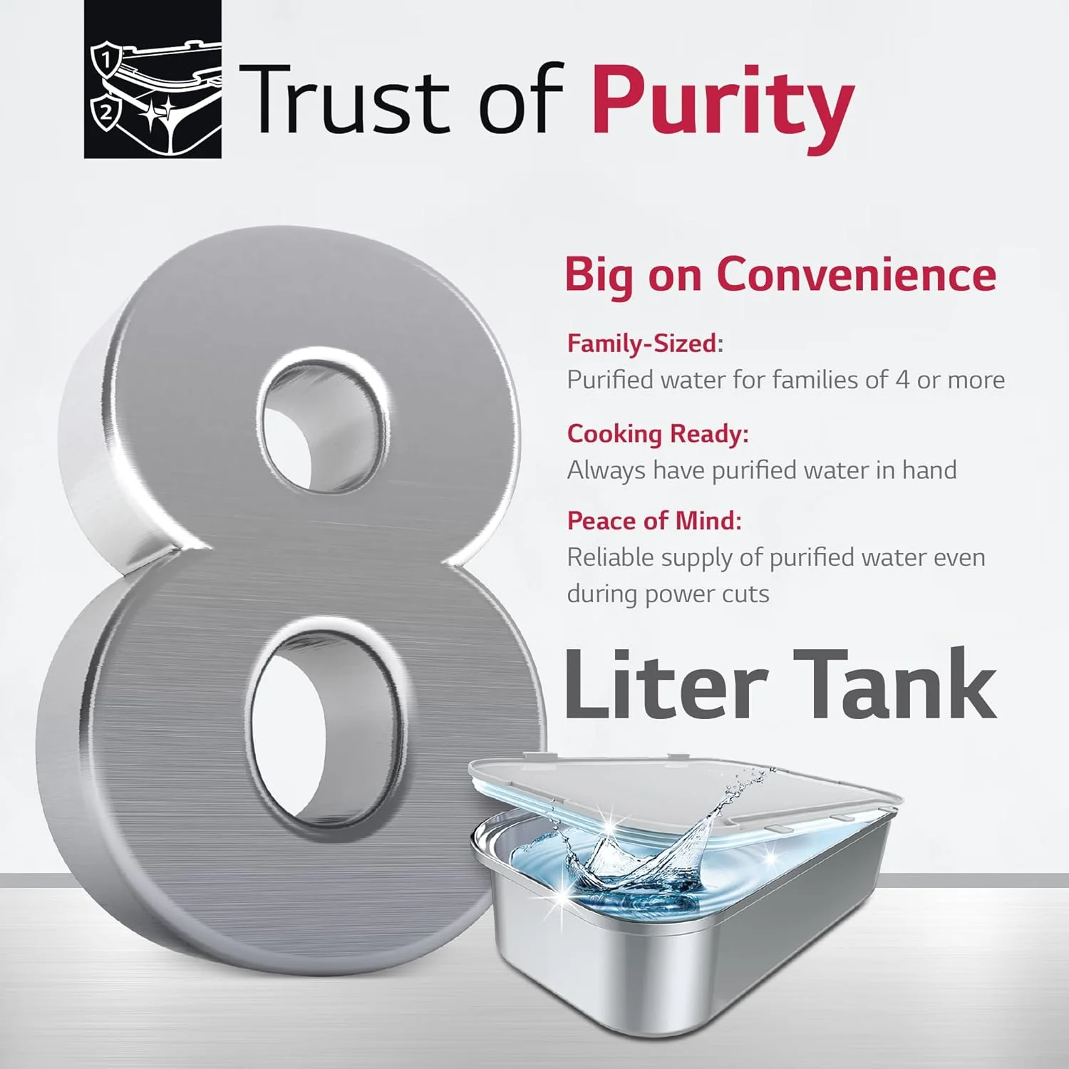 LG 8L RO+Mineral Booster Water Purifier with Steel Tank, Black,(WW146RTLB) - Image 4
