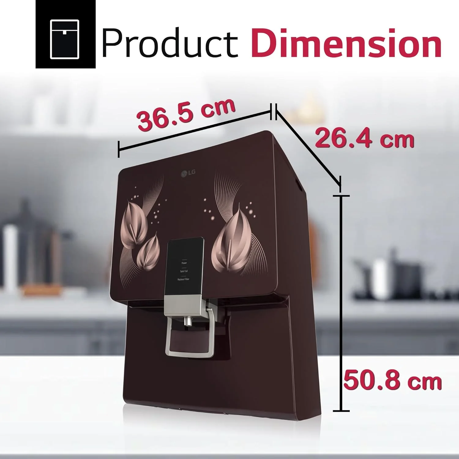 LG 8L RO+Mineral Booster Water Purifier with Steel Tank, Crimson Red,(WW146RTLC) - Image 2