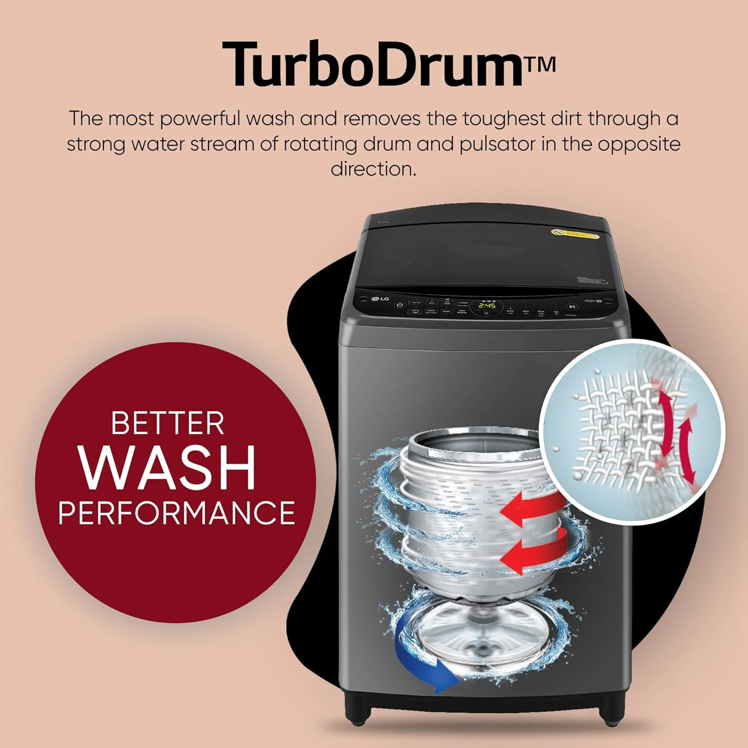LG 9.0 Kg 5 Star AI Direct Drive Technology, Steam Wash for Allergy Removal Fully Automatic Top Loading Washing Machine (THD09SPM, Middle Black, More Fabric Care &amp; Convenience, In-Built Heater) - Image 10