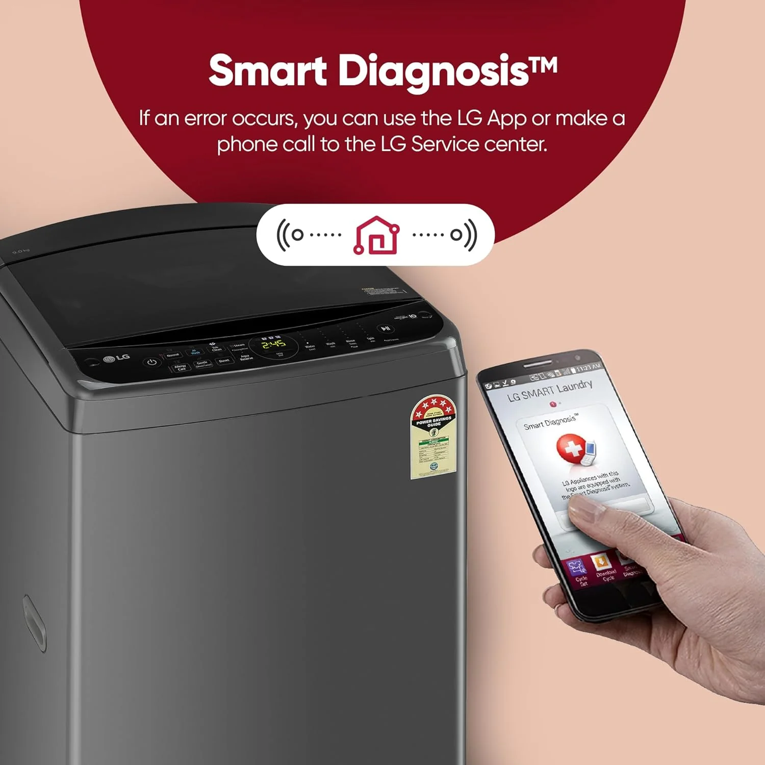 LG 9.0 Kg 5 Star AI Direct Drive Technology, Steam Wash for Allergy Removal Fully Automatic Top Loading Washing Machine (THD09SPM, Middle Black, More Fabric Care &amp; Convenience, In-Built Heater) - Image 9