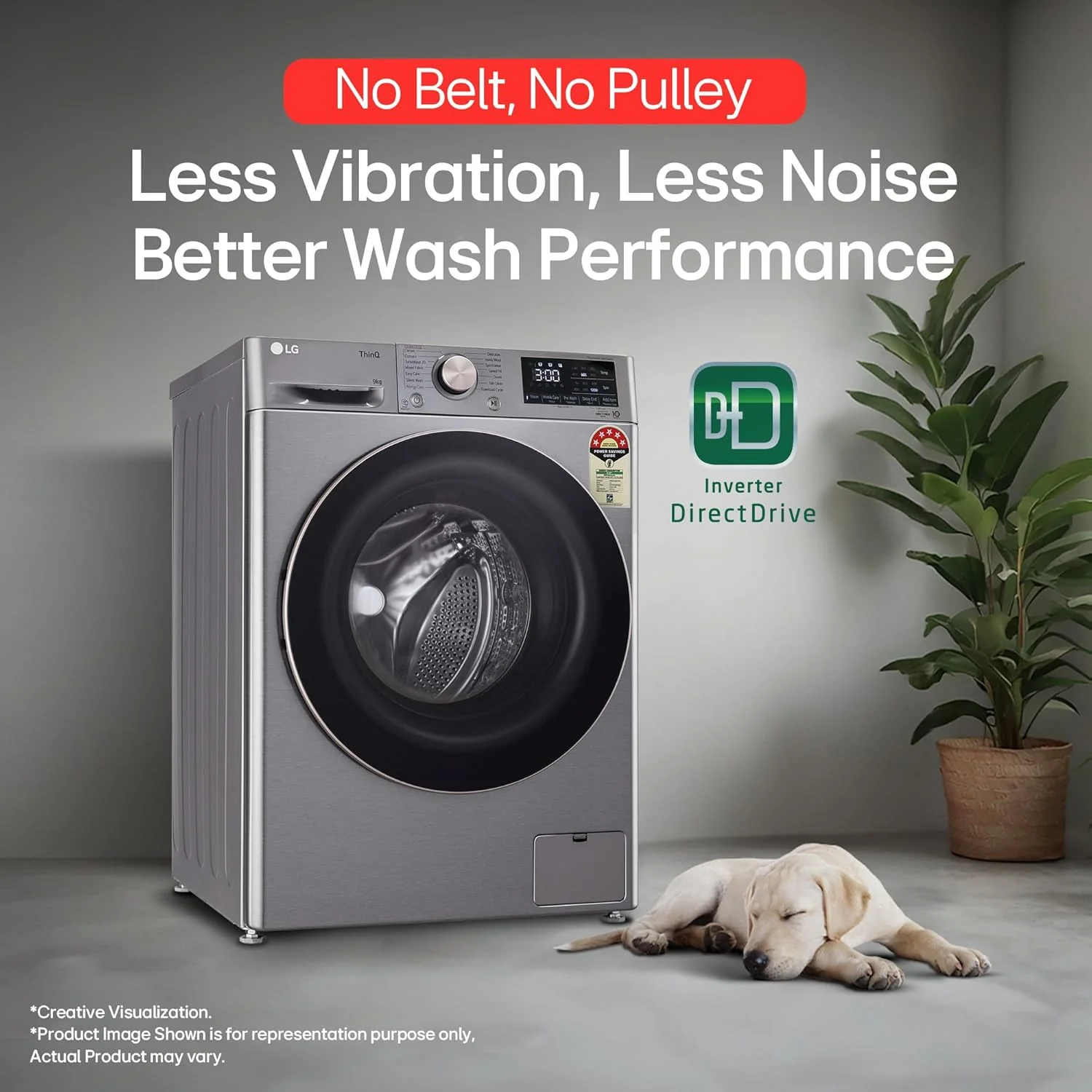 LG 9 Kg, 5 Star, AI Direct Drive Technology, Wi-Fi, Steam+ with Wrinkle Care, Fully Automatic Front-Loading Washing Machine (FHP1209Z7P, Intelligent &amp; Convenient Fabric Care, Allergy Care, Platinum) - Image 6