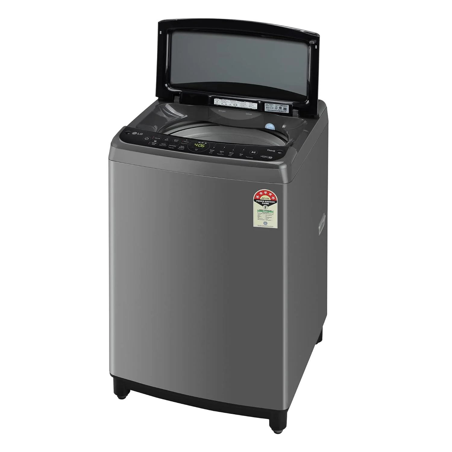 LG 9 Kg 5 Star Inverter Wi-Fi Fully-Automatic Top Loading Washing Machine Appliance (THD09NWM, Middle Black, AIDD Technology &amp; TurboWash) - Image 2