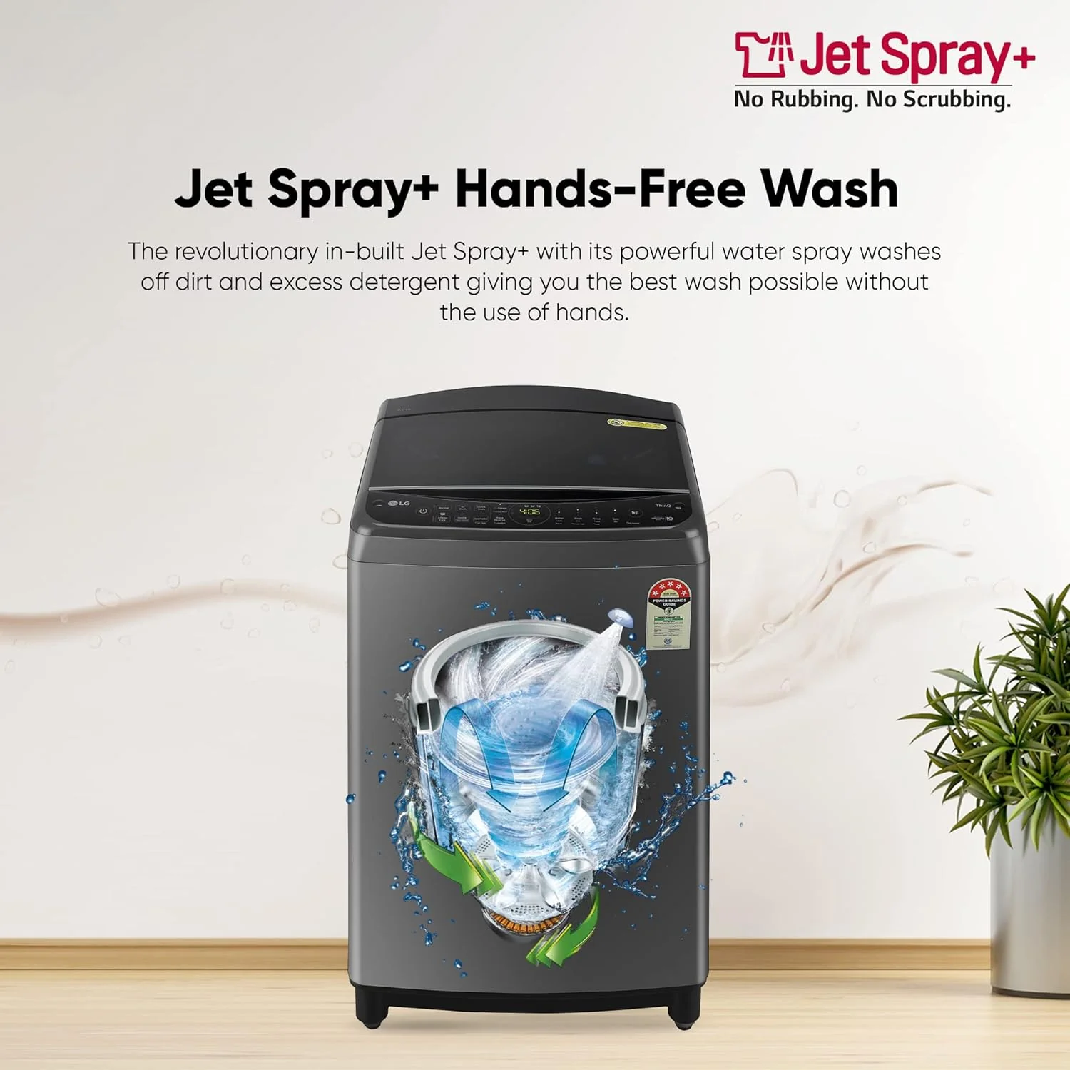 LG 9 Kg 5 Star Inverter Wi-Fi Fully-Automatic Top Loading Washing Machine Appliance (THD09NWM, Middle Black, AIDD Technology &amp; TurboWash) - Image 9