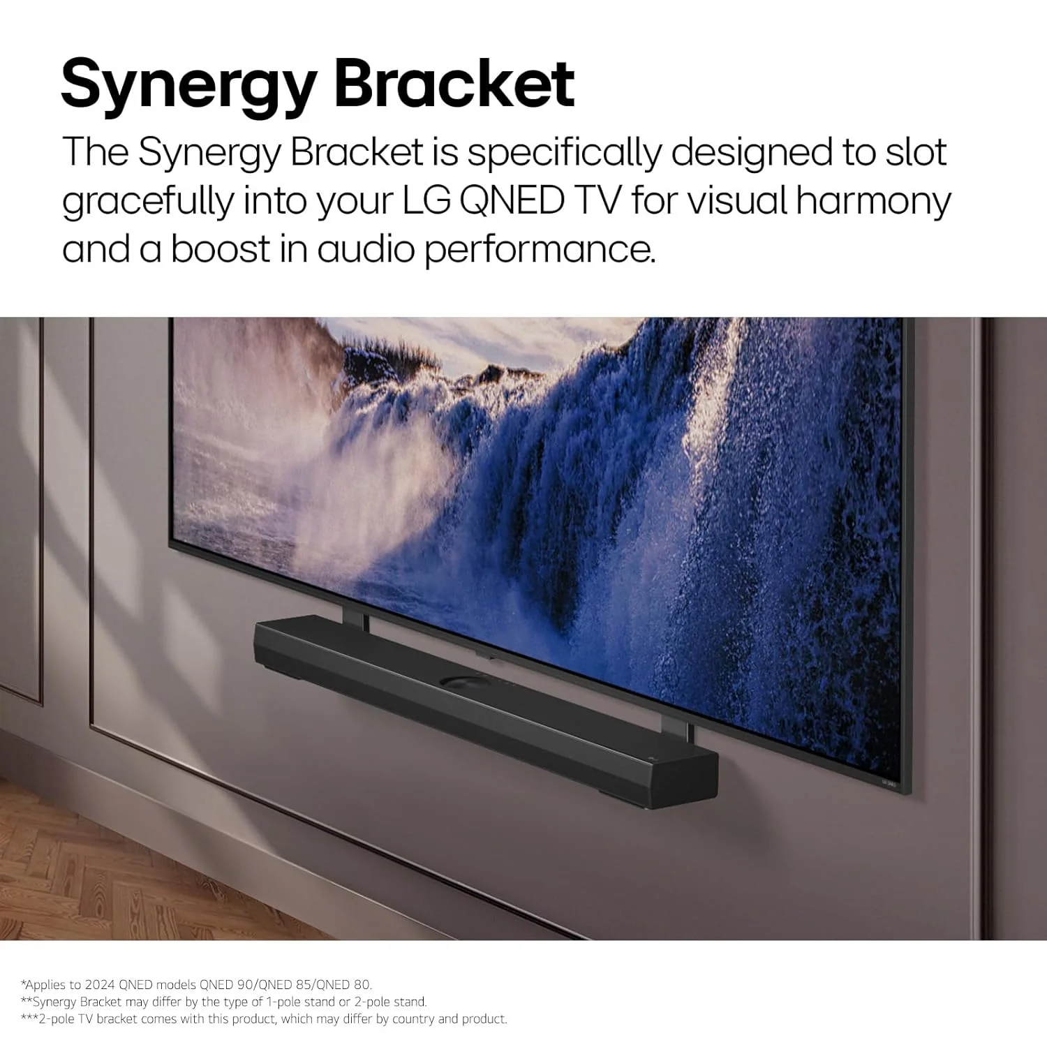 LG New Launch Soundbar SQ70TY,400W,3.1.1Ch,Dolby Atmos &amp; DTS: X,Hi-Res Audio,Center Up-Firing Speaker,AI Sound Pro,Wow Synergy,Wireless Subwoofer,QNED Matching Bracket Inside(2024 QNED TV),Black - Image 3