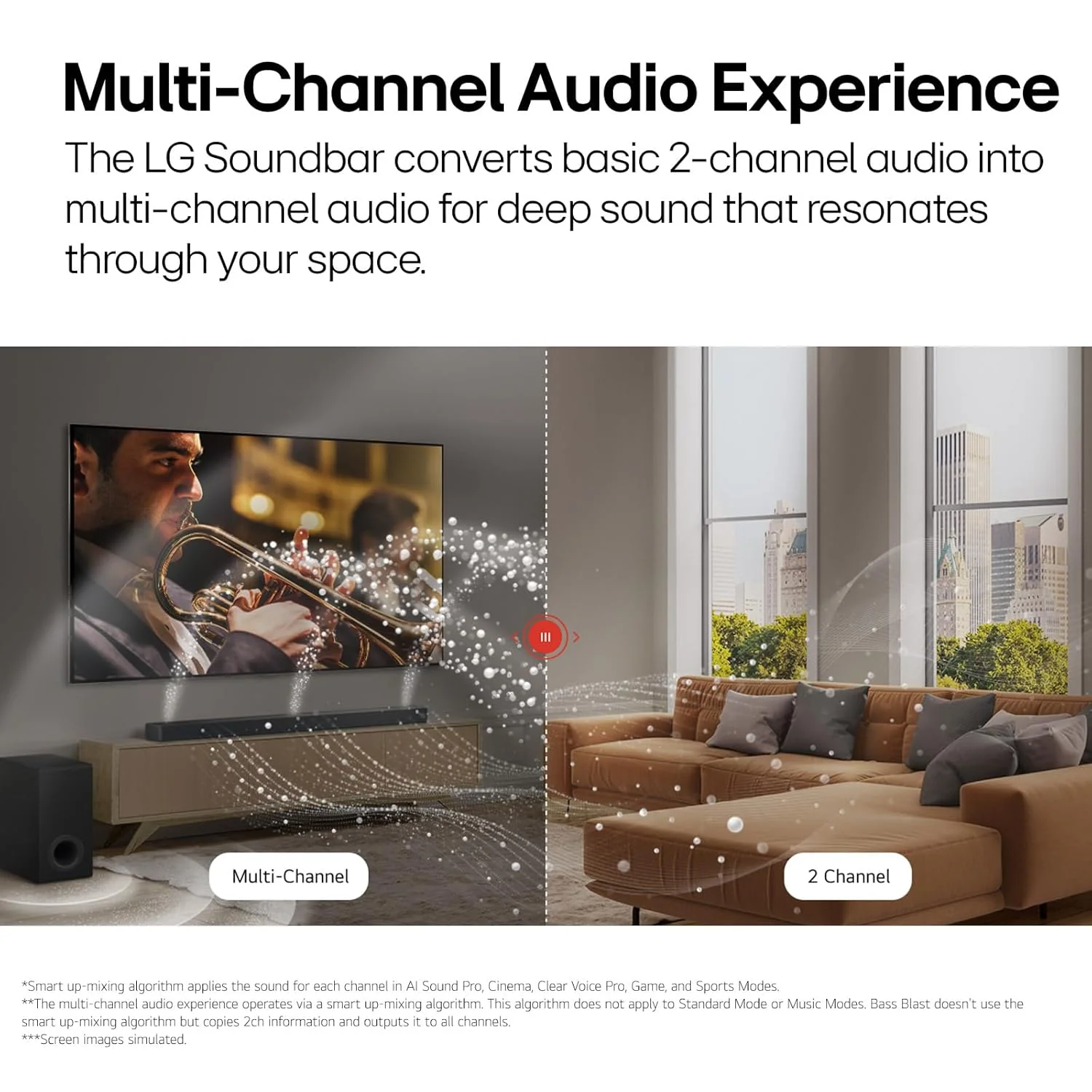 LG New Launch Soundbar SQ70TY,400W,3.1.1Ch,Dolby Atmos &amp; DTS: X,Hi-Res Audio,Center Up-Firing Speaker,AI Sound Pro,Wow Synergy,Wireless Subwoofer,QNED Matching Bracket Inside(2024 QNED TV),Black - Image 9