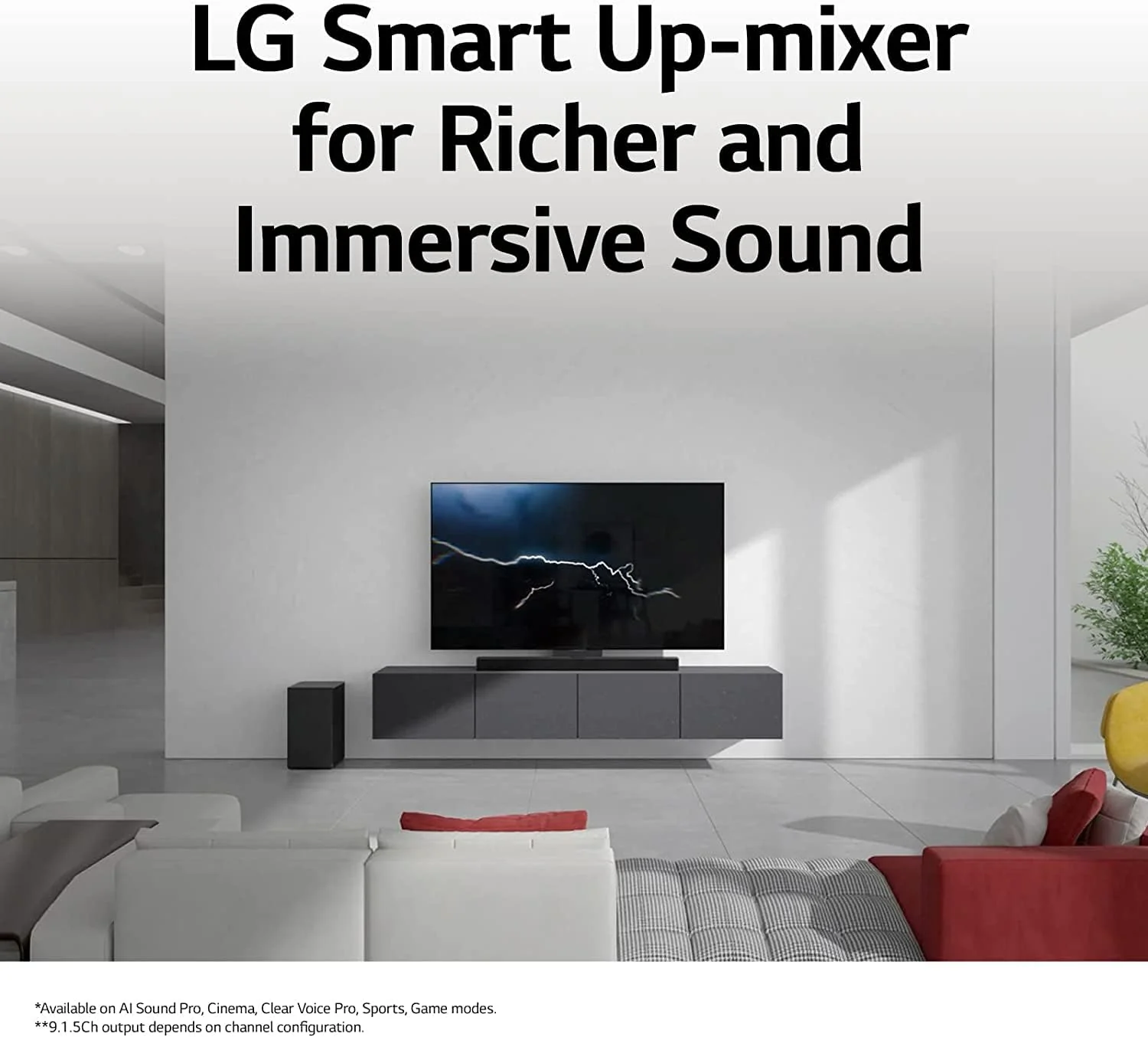 LG SC9S 400W 3.1.3 Channel Dolby Atmos, Triple Up-Firing Speaker, Wow Synergy, OLED C Matching Bracket Soundbar with HDMI, Wi-Fi &amp; Bluetooth Connectivity (Black) - Image 7