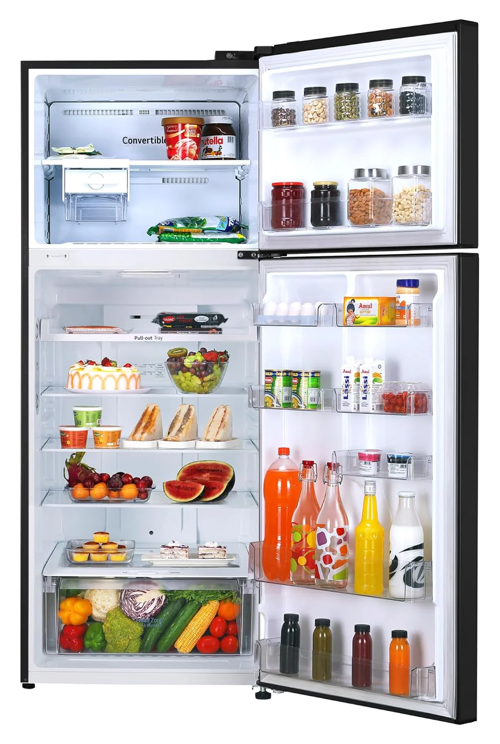 LG Smart Choice, 446 L, 1 Star, Convertible, Door Cooling+, Smart Inverter Compressor, Frost Free Double Door Refrigerator (GL-T502CESR, Ebony Sheen, Express Freeze &amp; Multi Air Flow) - Image 3