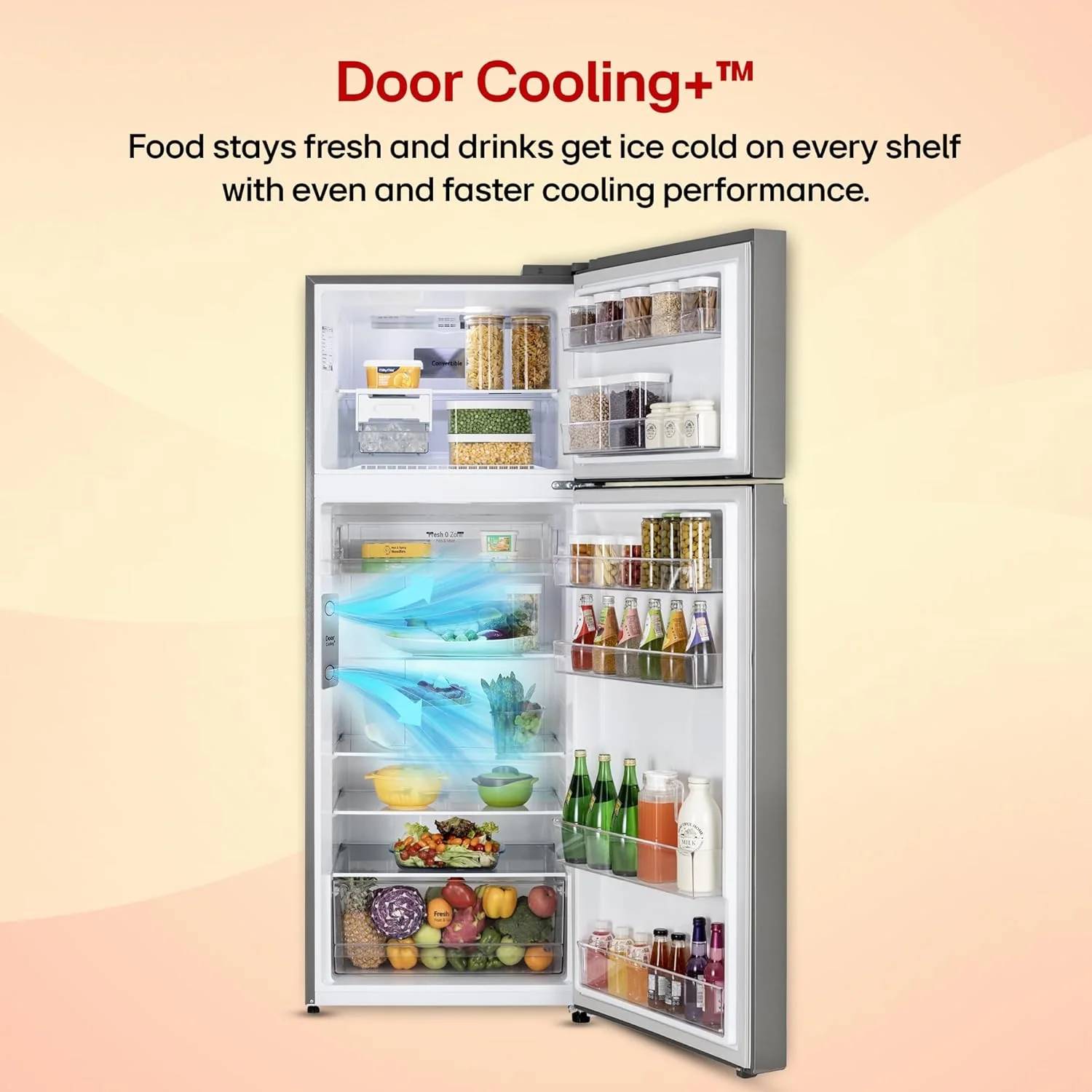 LG Smart Choice, 466 L, 1 Star, Convertible, Door Cooling+, Smart Inverter Compressor, AI ThinQ Wi-Fi, Frost Free Double Door Refrigerator (GL-T492NPZR, Shiny Steel, Express Freeze &amp; Multi Air Flow) - Image 11