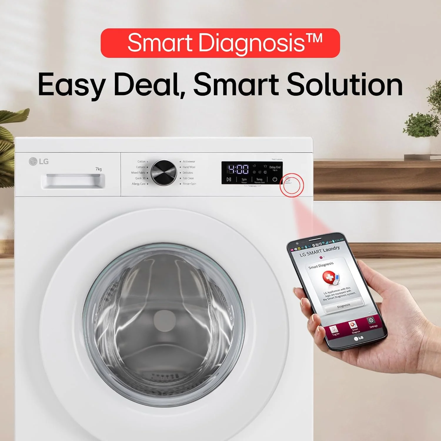 LG Smart Choice, 7 Kg, 5 Star, Steam, Inverter Direct Drive Technology, 6 Motion DD, Fully-Automatic Front Load Washing Machine (FHB1207Z2W, Remove Allergens &amp; Stain, In-Built Heater, Essence White) - Image 10