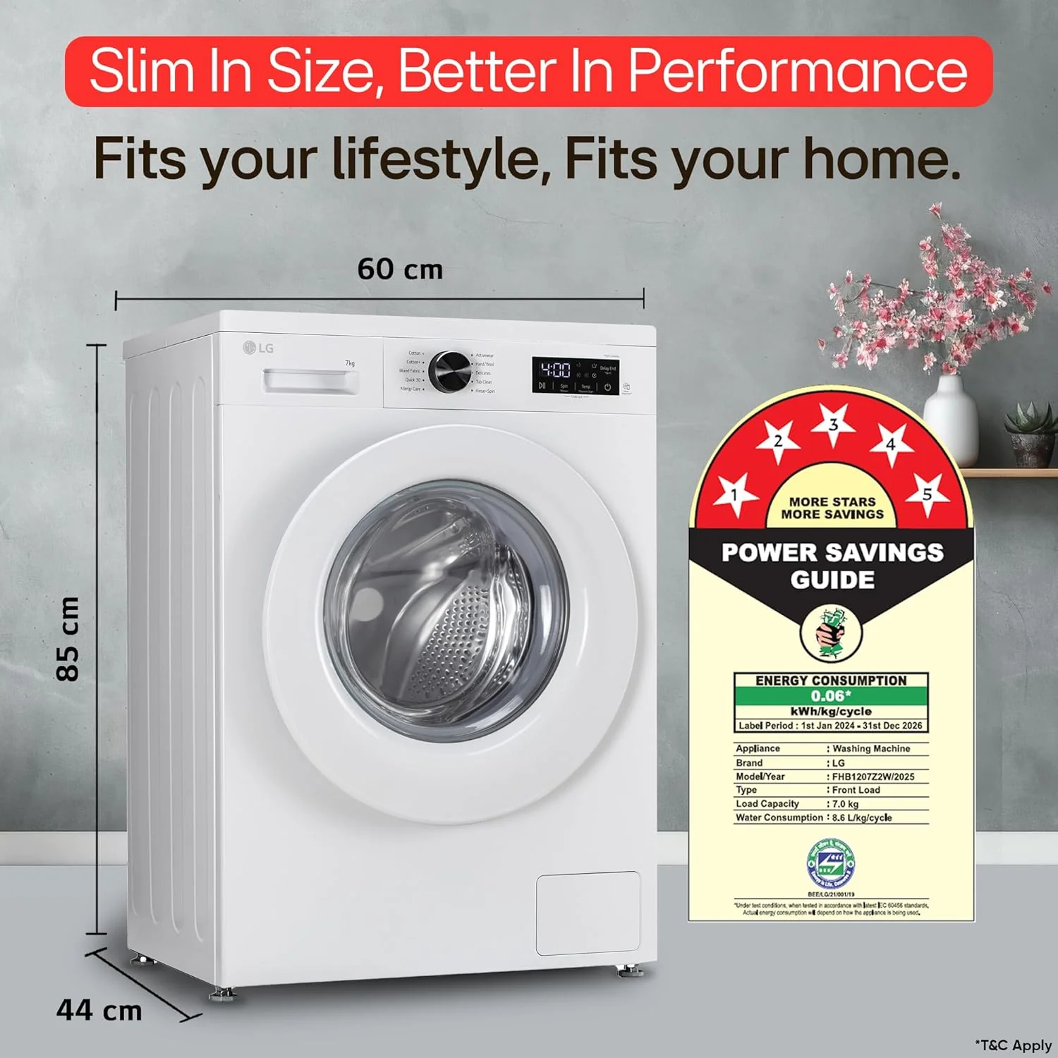 LG Smart Choice, 7 Kg, 5 Star, Steam, Inverter Direct Drive Technology, 6 Motion DD, Fully-Automatic Front Load Washing Machine (FHB1207Z2W, Remove Allergens &amp; Stain, In-Built Heater, Essence White) - Image 2